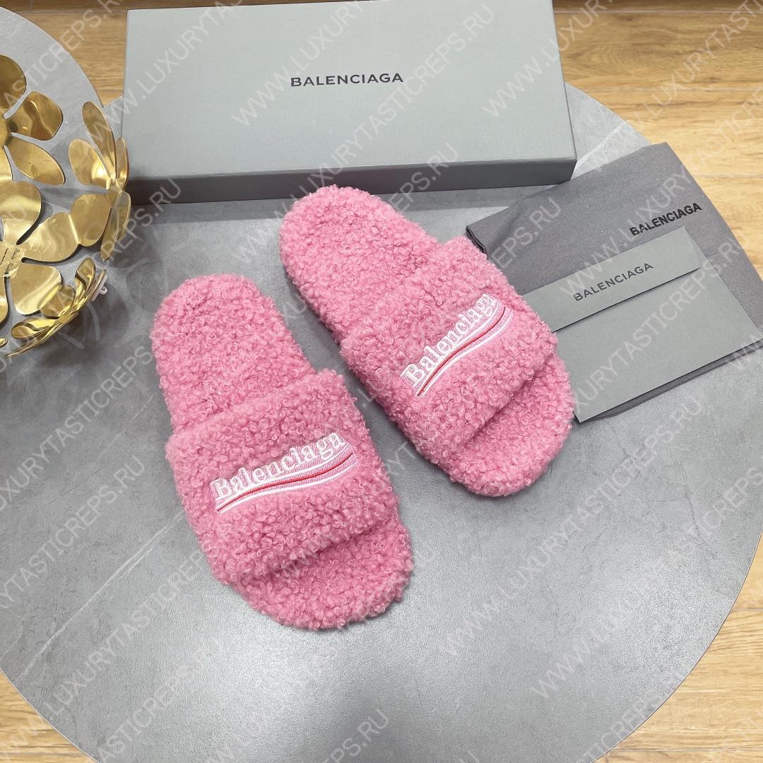 Ba*len*cia*ga furry slide pink 654261w2b411090