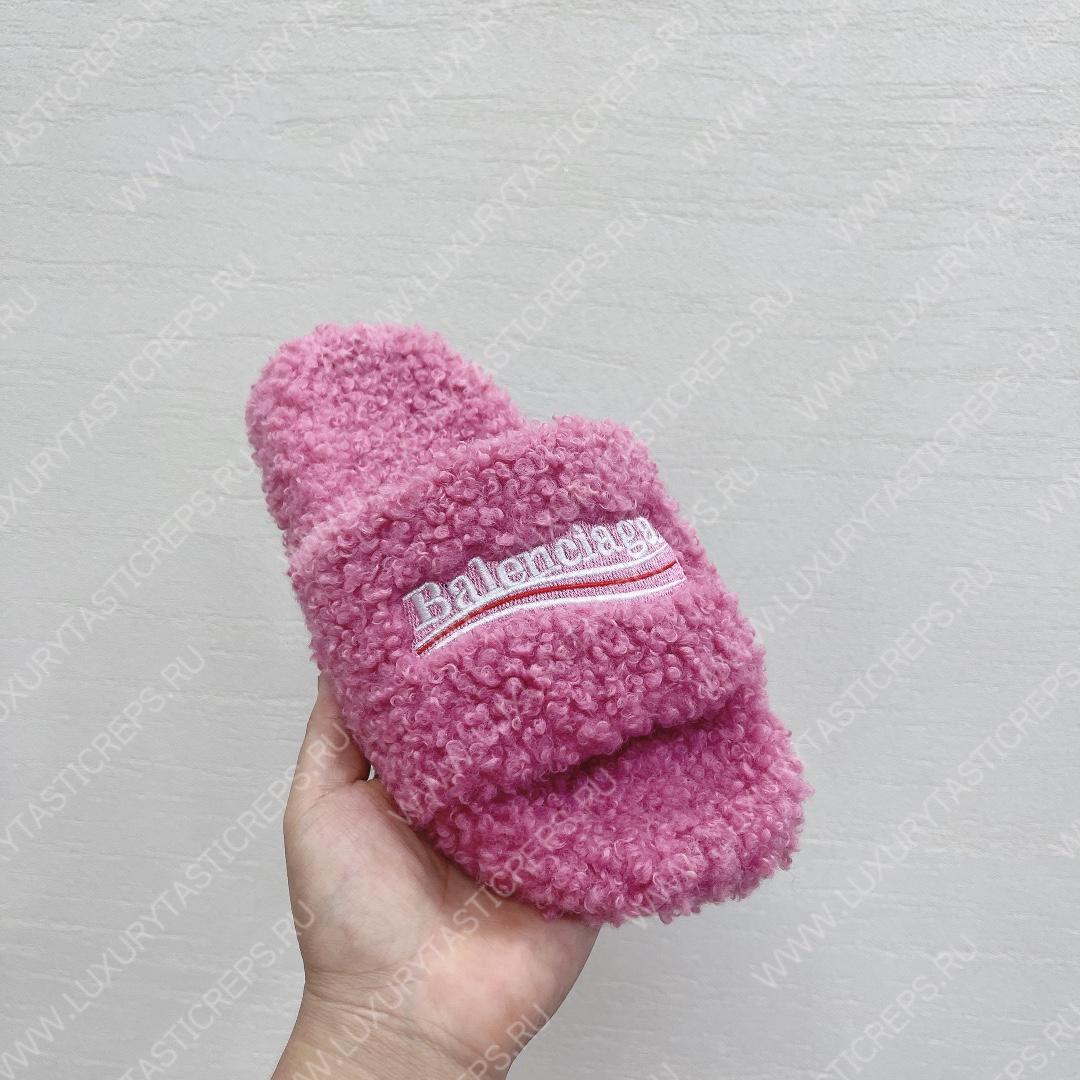 Ba*len*cia*ga furry slide pink 654261w2b411090