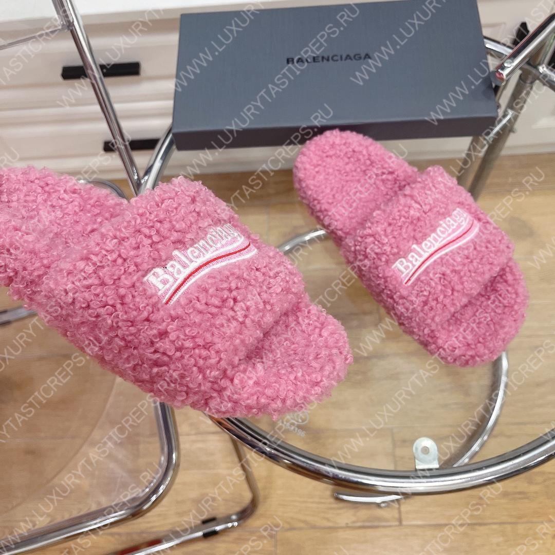 Ba*len*cia*ga furry slide pink 654261w2b411090