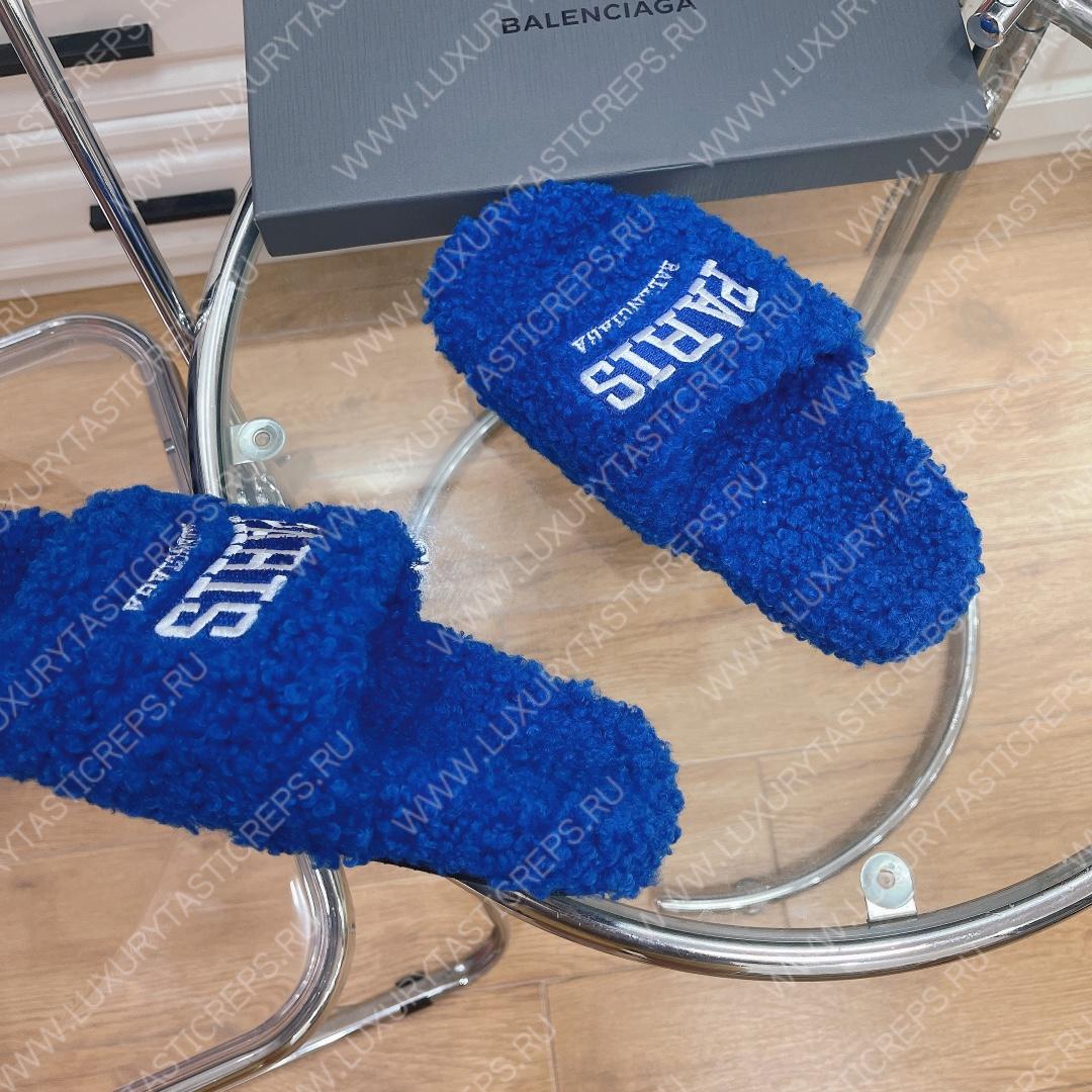 Ba*len*cia*ga furry slide dark blue 654261w2b411090