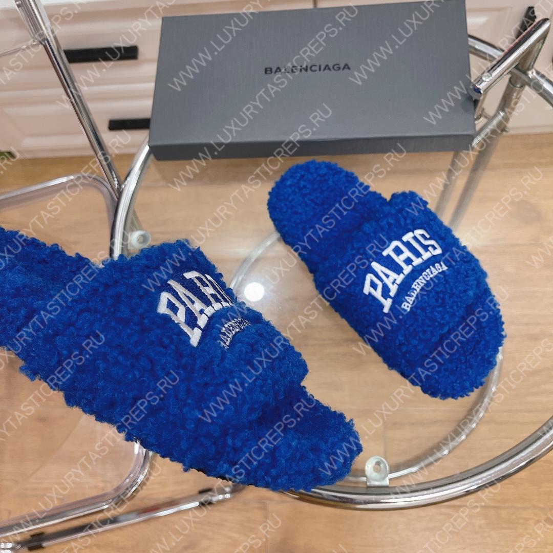 Ba*len*cia*ga furry slide dark blue 654261w2b411090