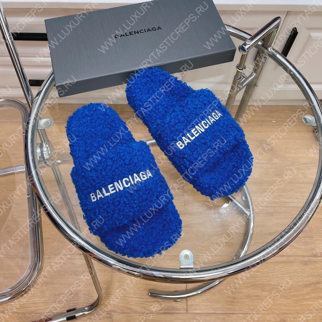 Ba*len*cia*ga furry slide dark blue 654261w2b411090