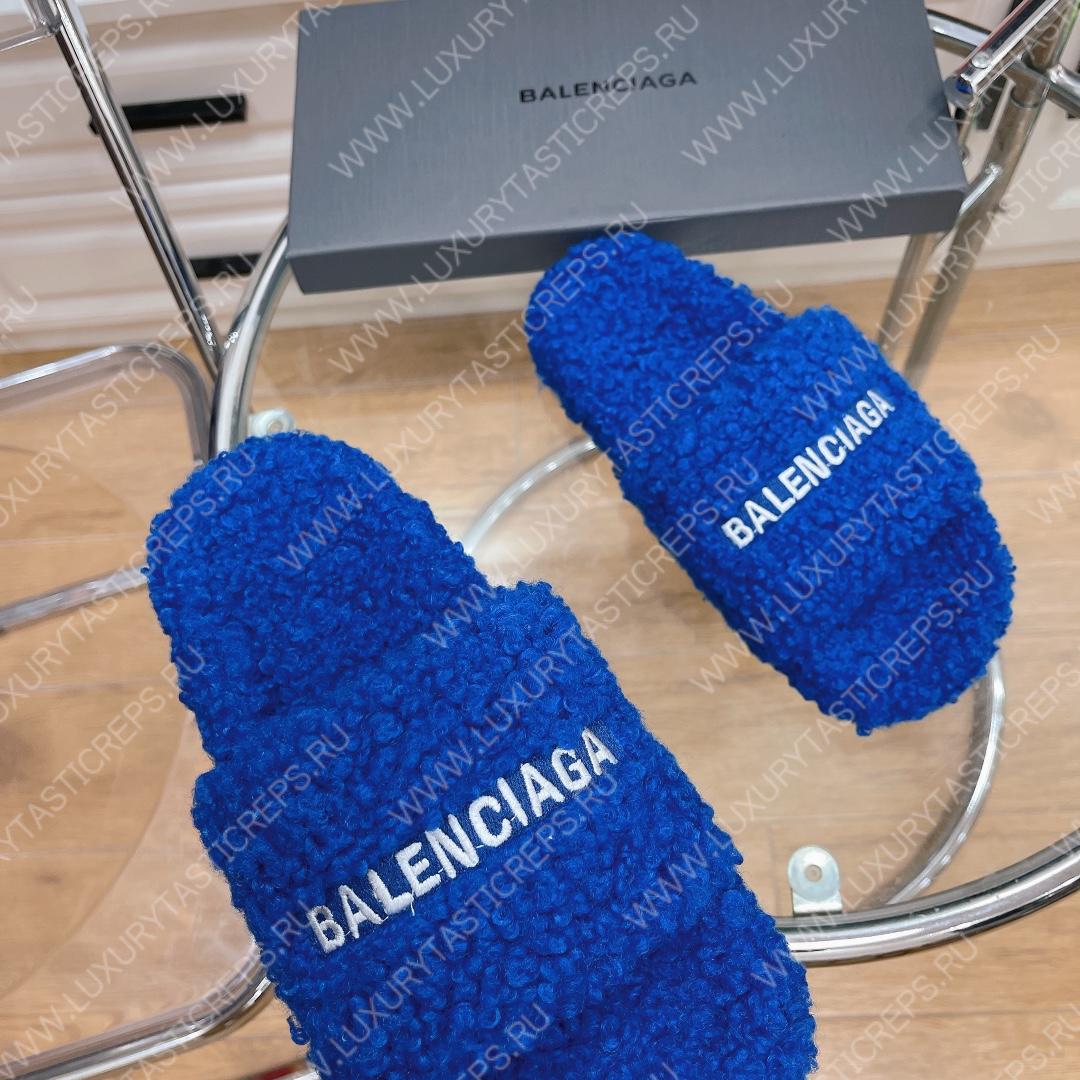 Ba*len*cia*ga furry slide dark blue 654261w2b411090