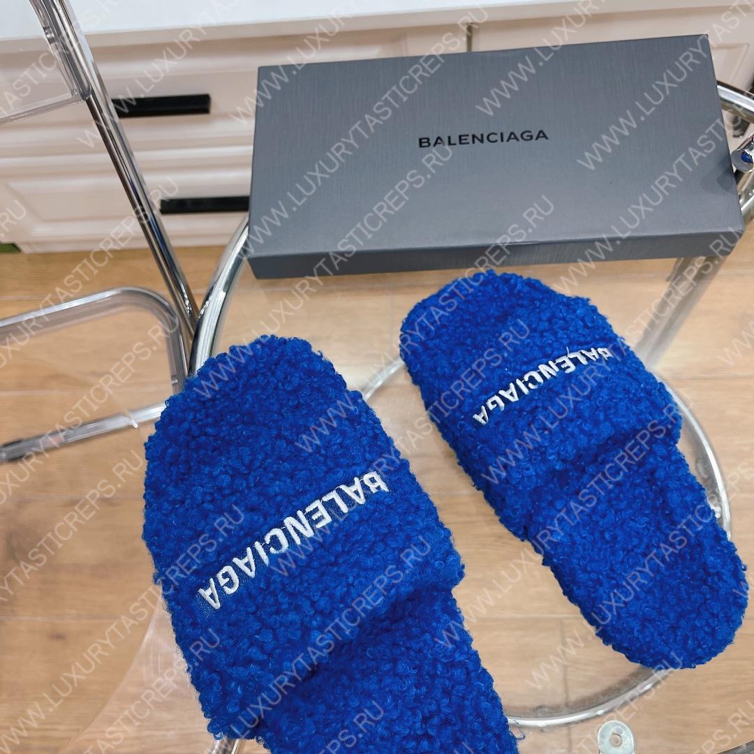 Ba*len*cia*ga furry slide dark blue 654261w2b411090