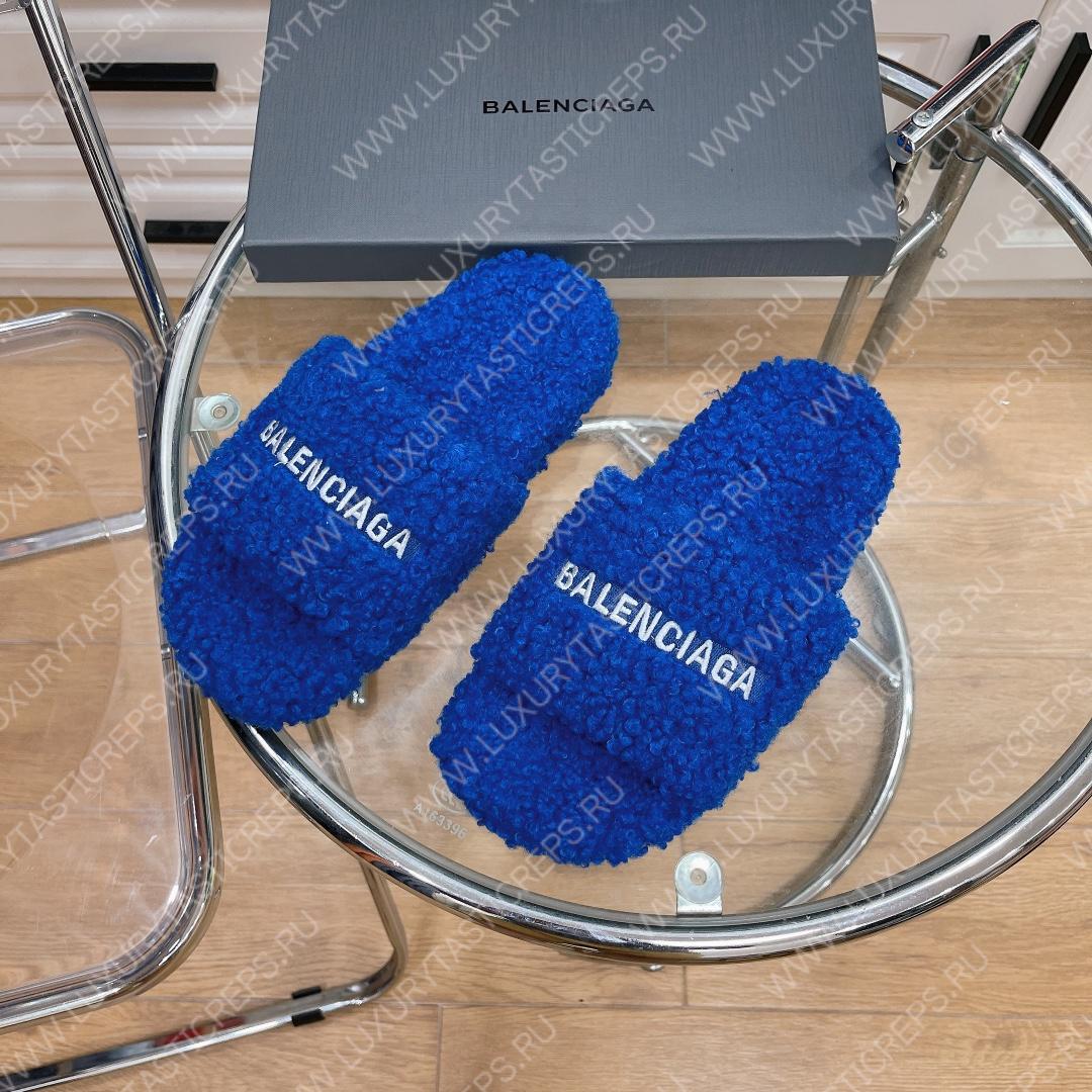 Ba*len*cia*ga furry slide dark blue 654261w2b411090