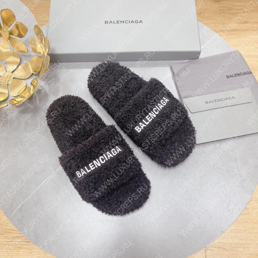 Ba*len*cia*ga furry slide black 654261w2b411090