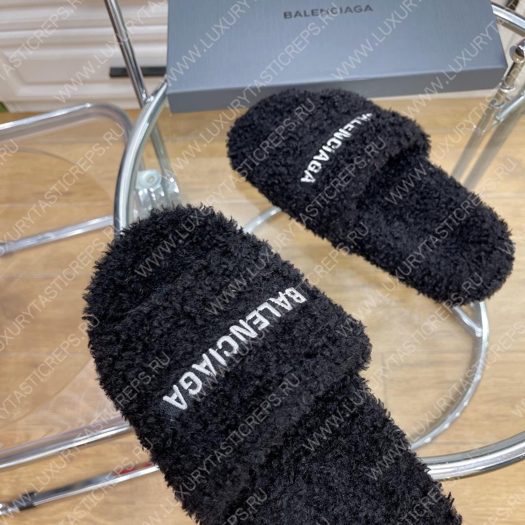 Ba*len*cia*ga furry slide black 654261w2b411090