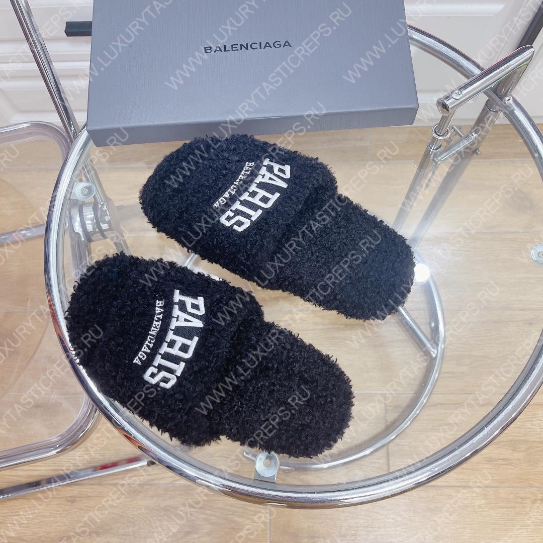 Ba*len*cia*ga furry slide black 654261w2b411090