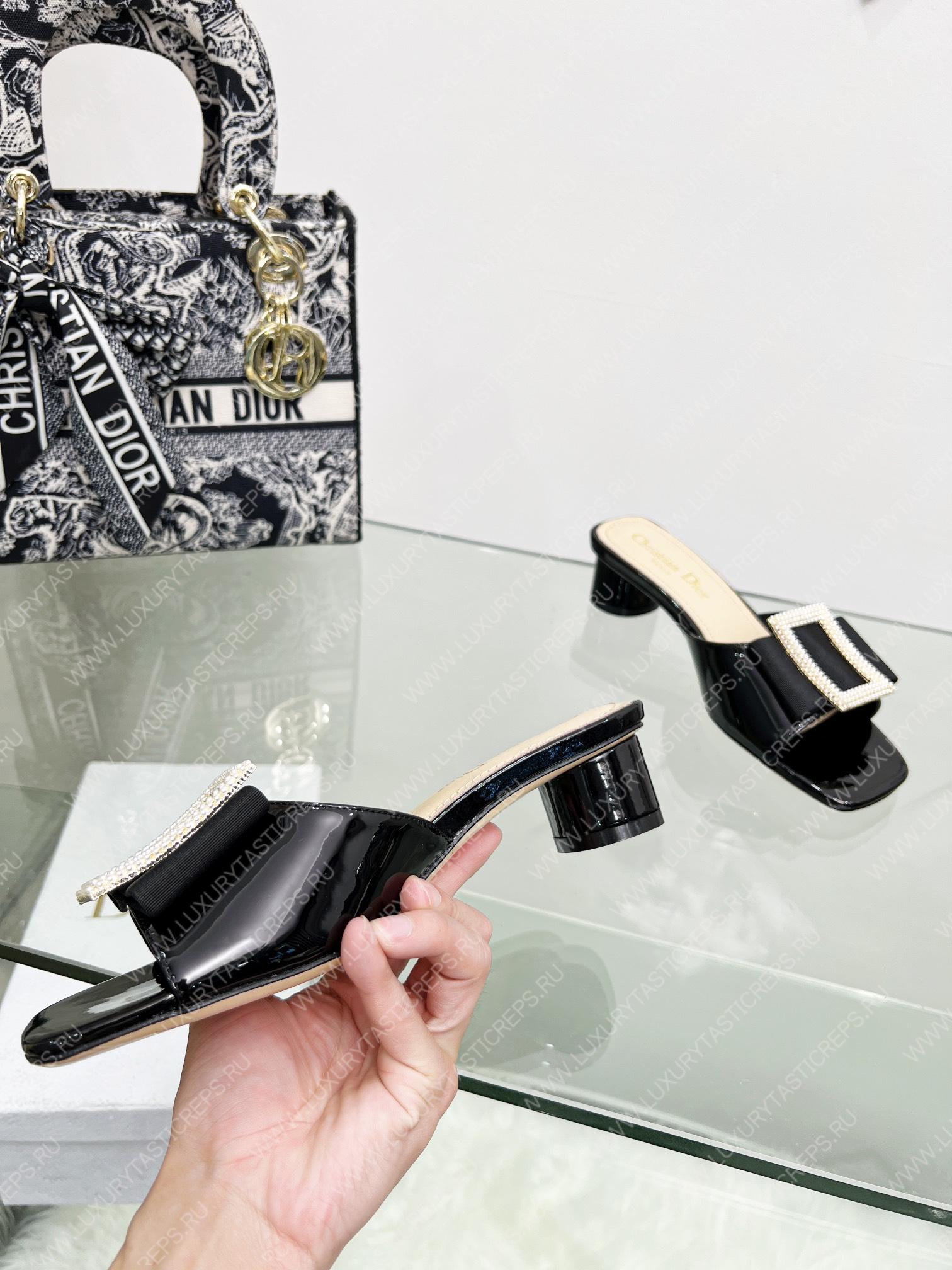 D*or idylle heeled slide black kcq768cst