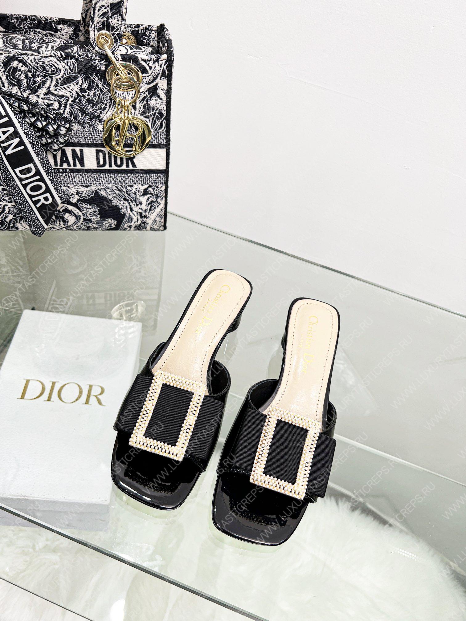 D*or idylle heeled slide black kcq768cst