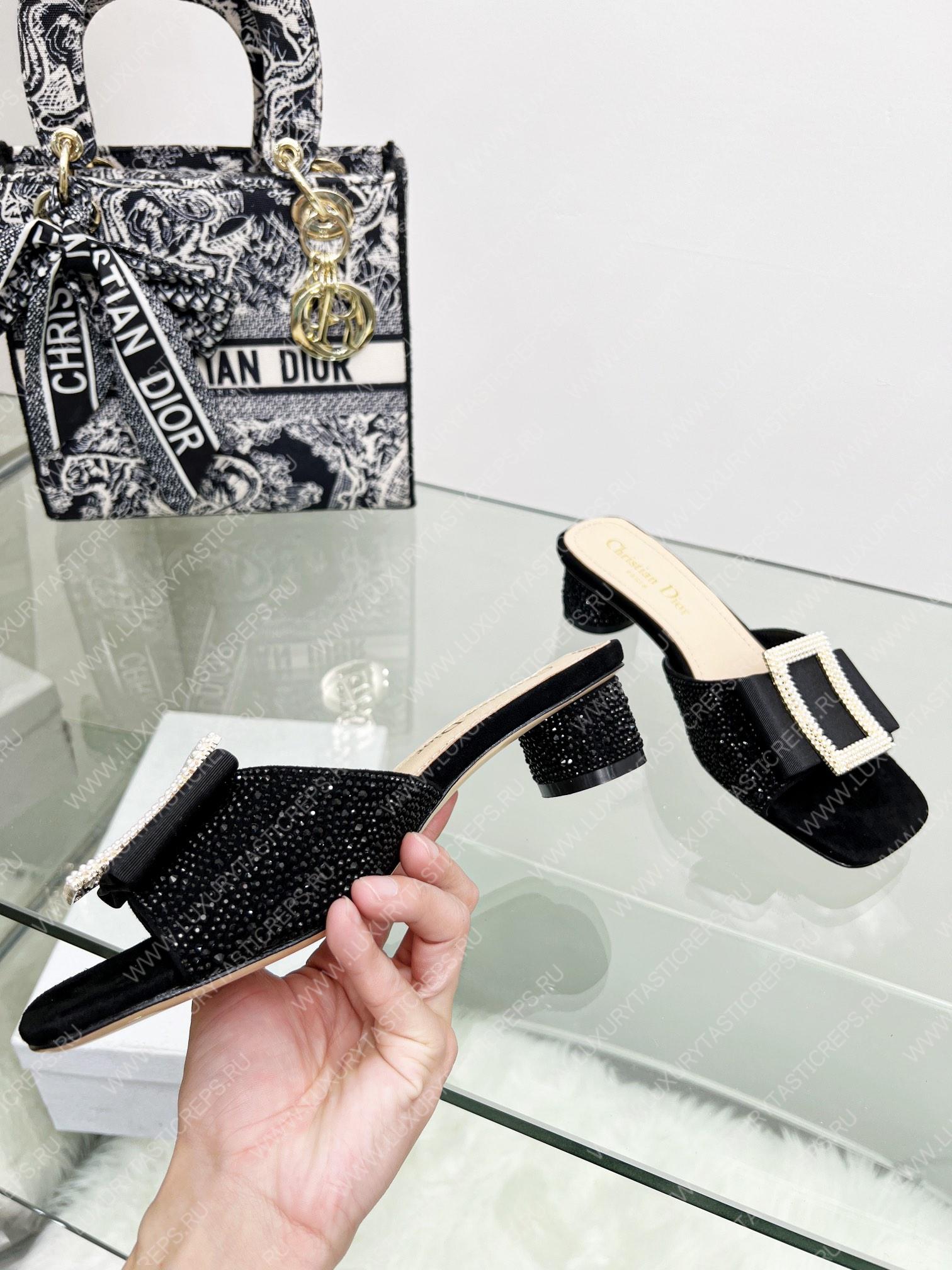 D*or idylle heeled slide black kcq768cst