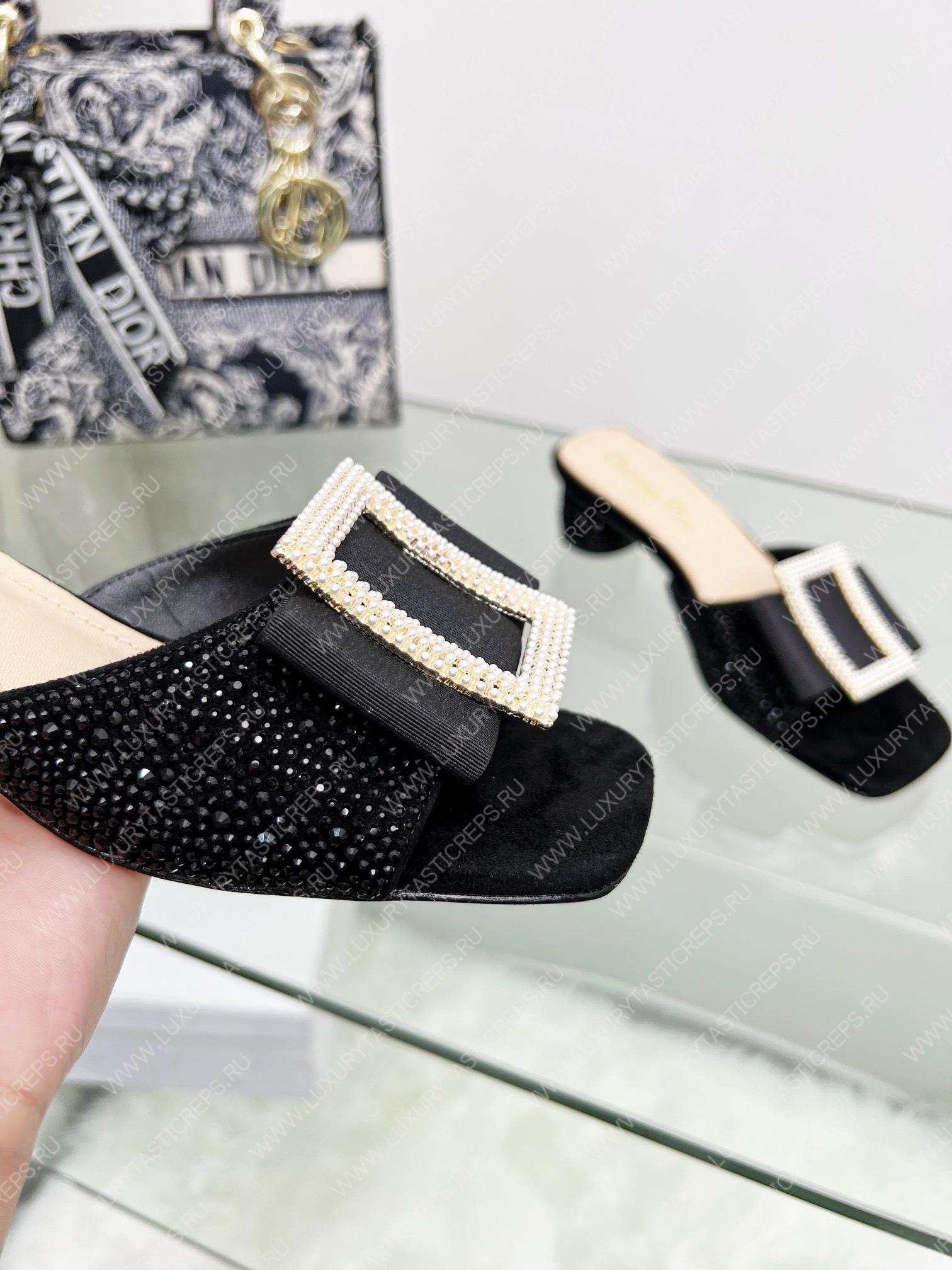 D*or idylle heeled slide black kcq768cst