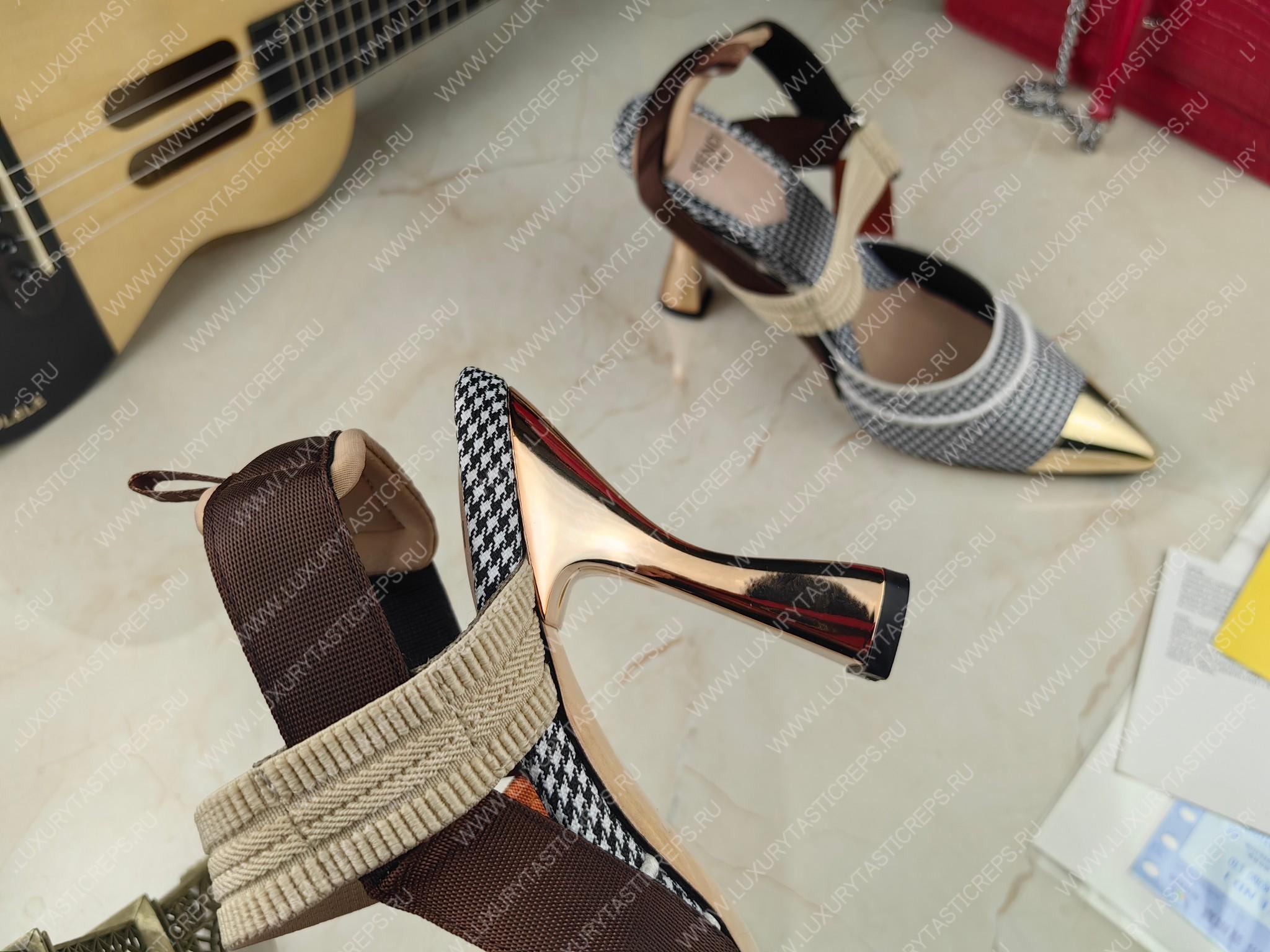 F**di colibri slingback pumps black and white 8j8411an