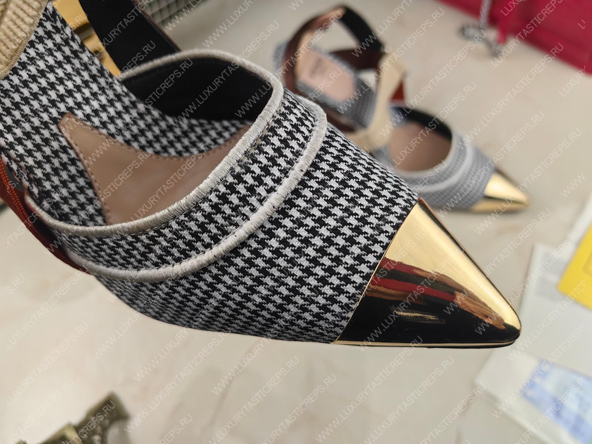 F**di colibri slingback pumps black and white 8j8411an