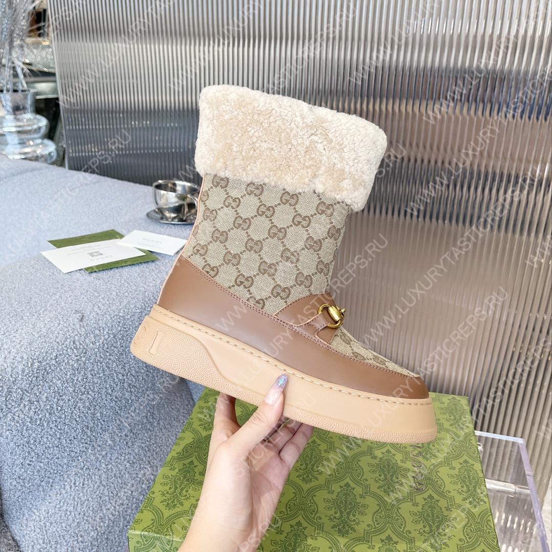 G*u*i fria ankle boot brown and beige 550036