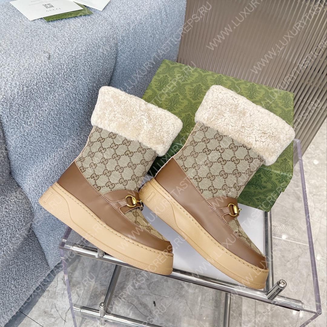 G*u*i fria ankle boot brown and beige 550036