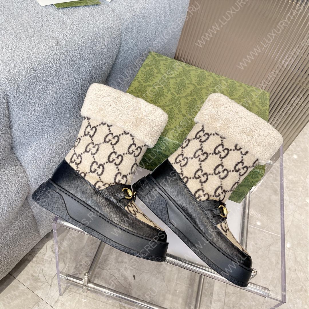 G*u*i fria ankle boot black and beige 550036