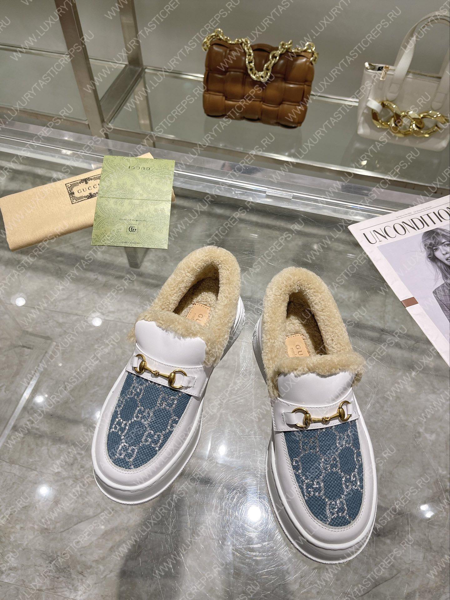 G*u*i horsebit ankle boot white 550036