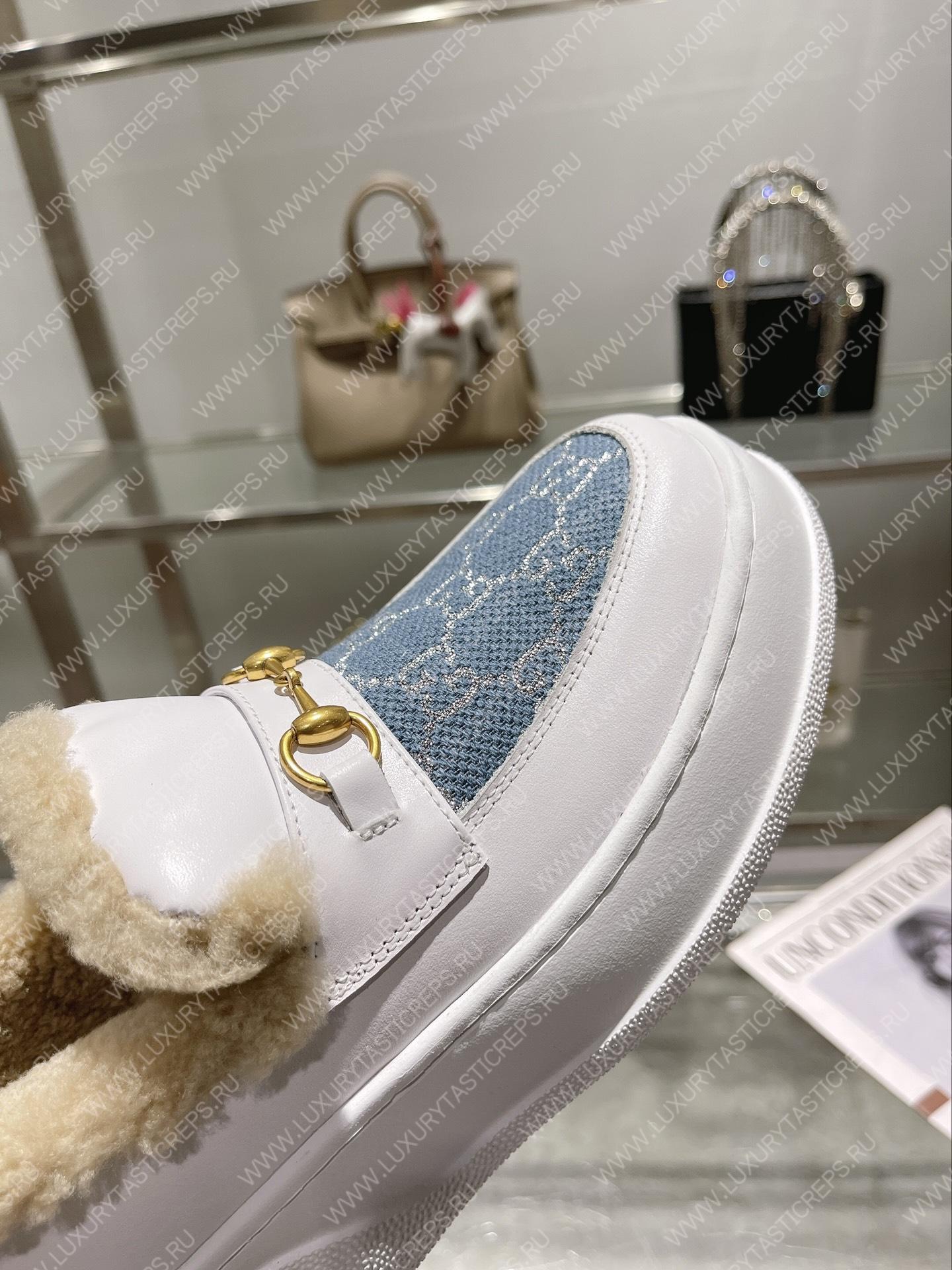 G*u*i horsebit ankle boot white 550036