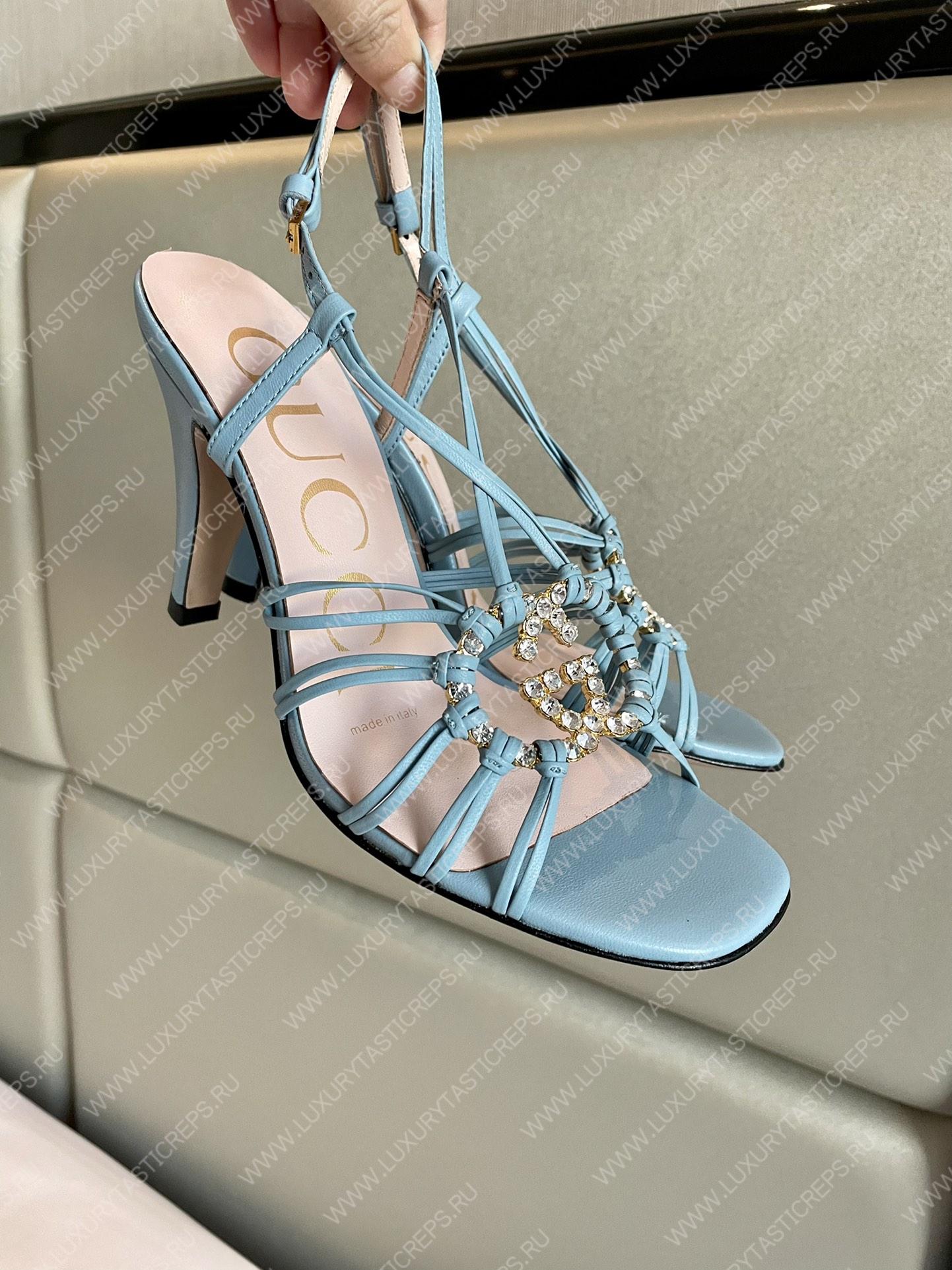 G*u*i womens’s sandal with interlocking g grey 694863