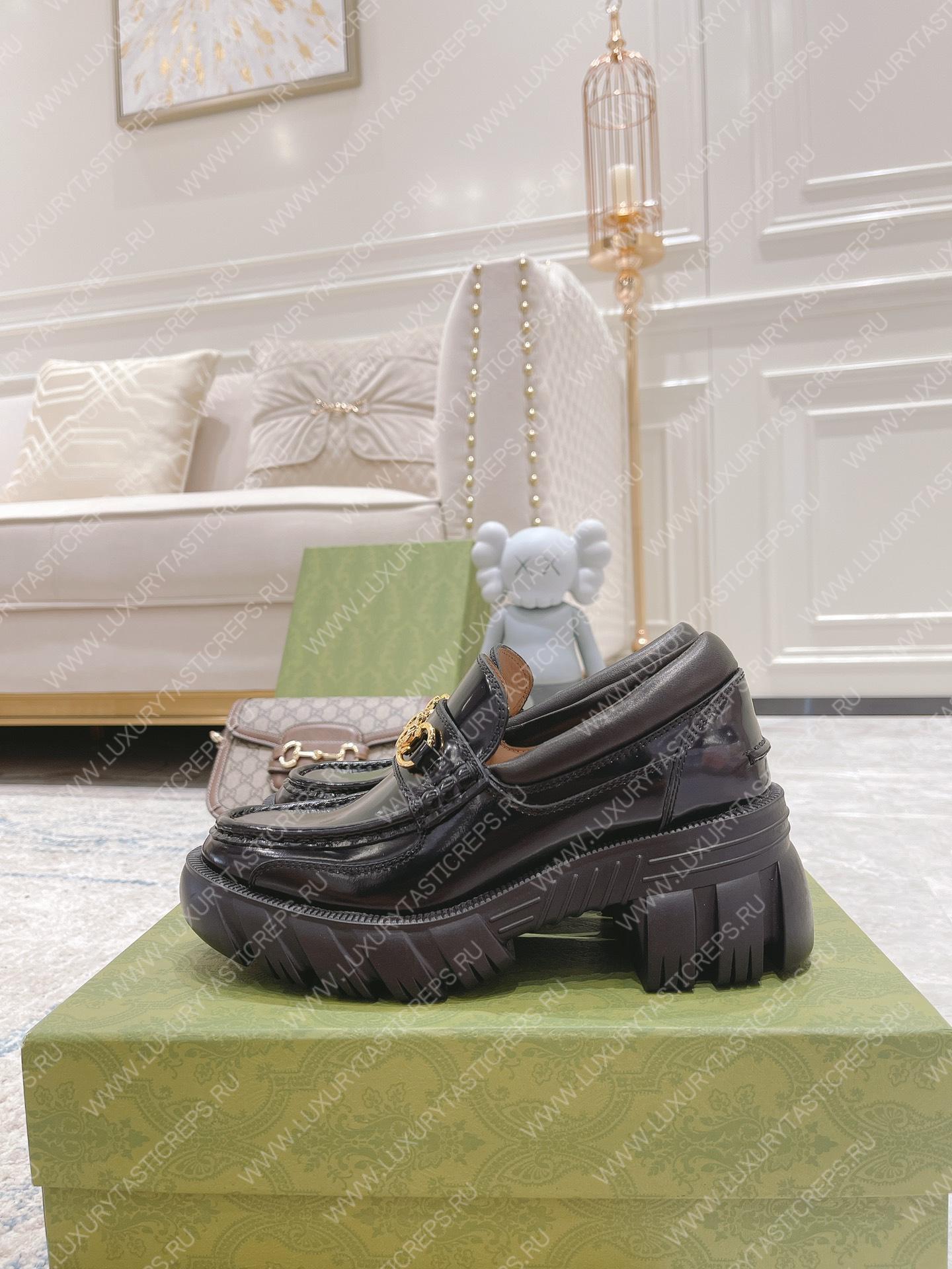 G*u*i loafer with horsebit black ‎656869