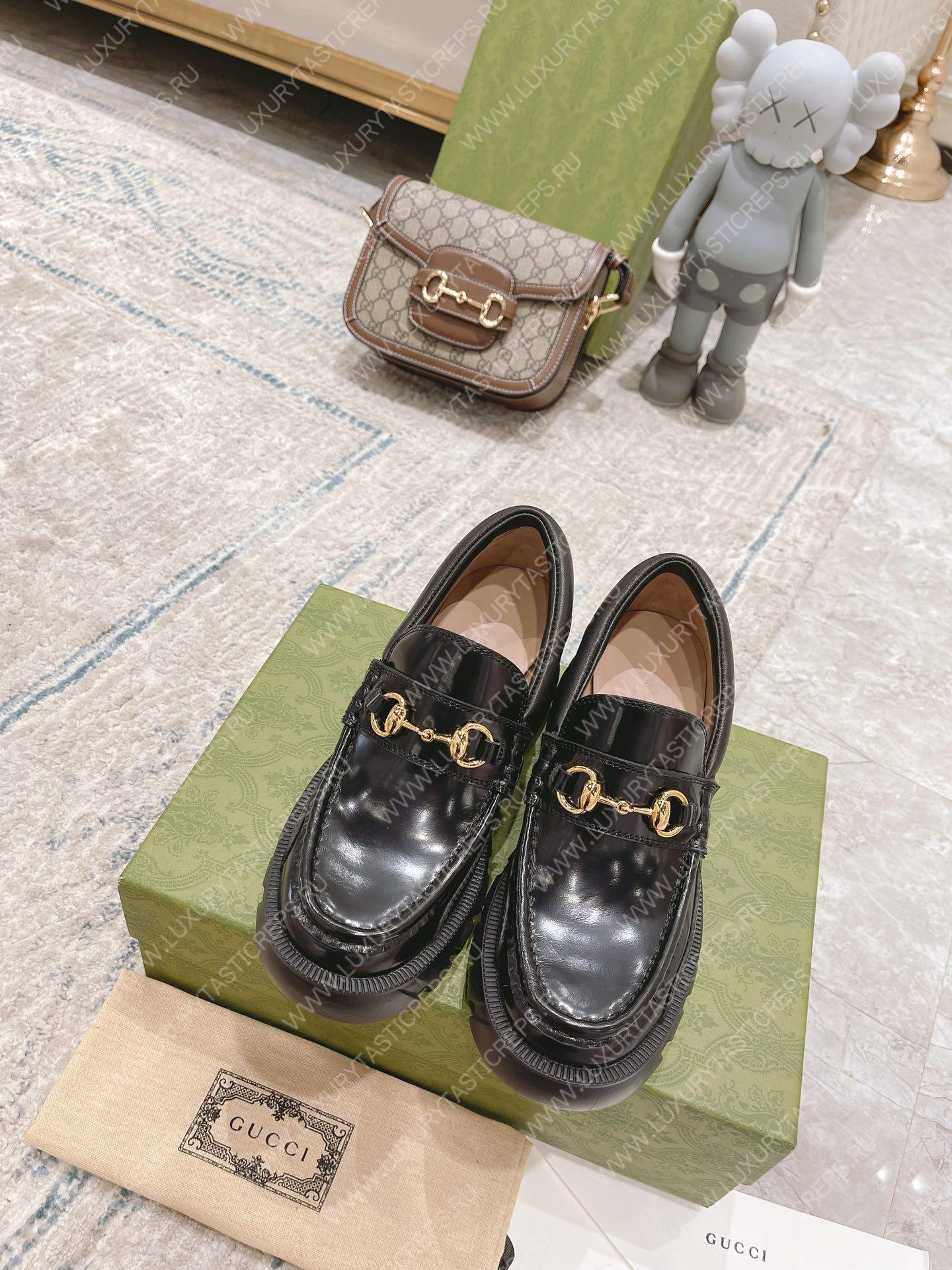G*u*i loafer with horsebit black ‎656869