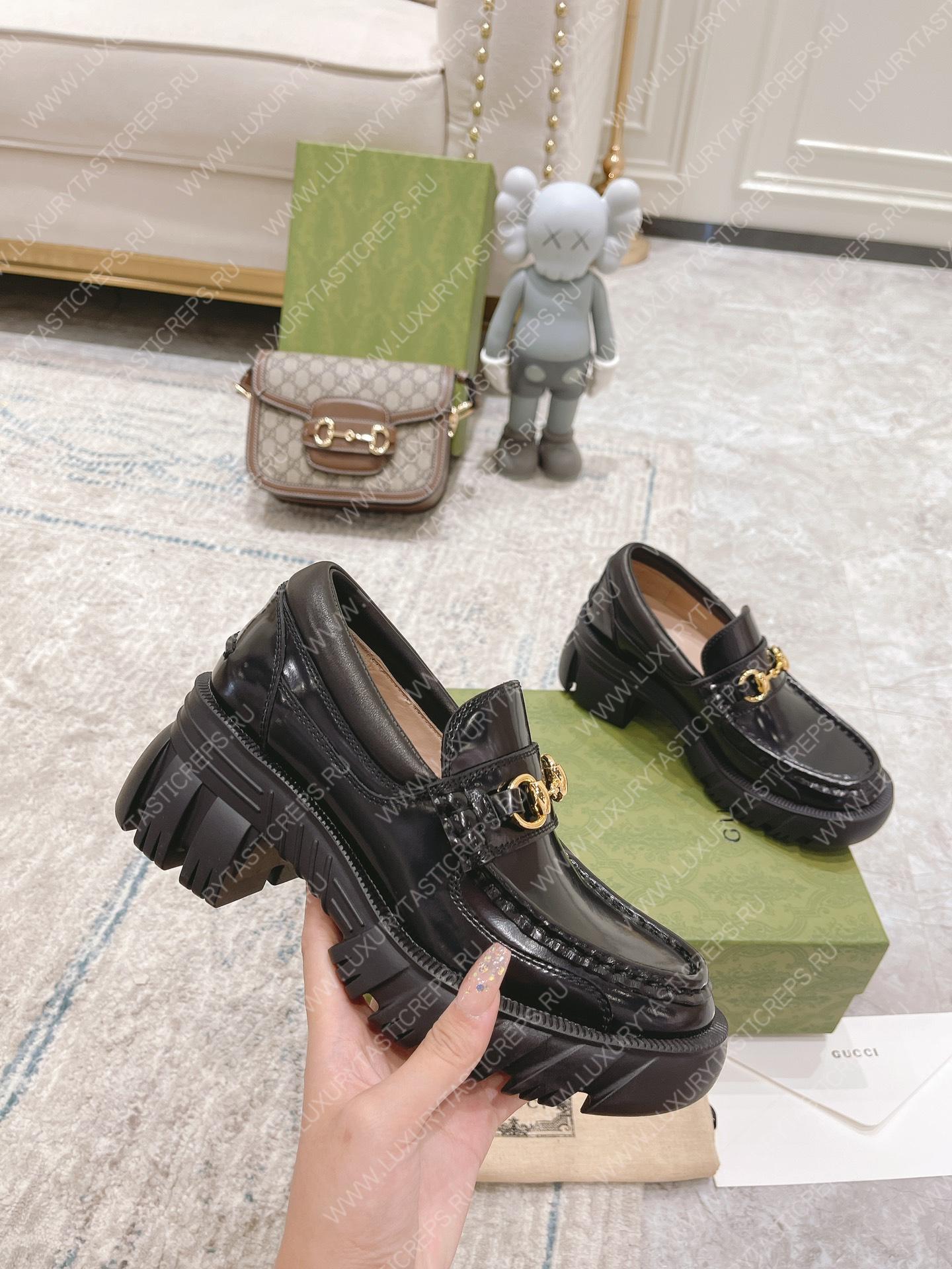 G*u*i loafer with horsebit black ‎656869