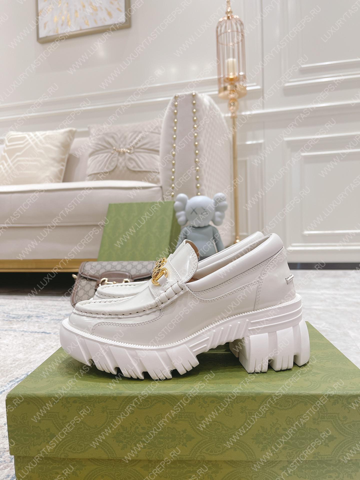 G*u*i loafer with horsebit white 656869