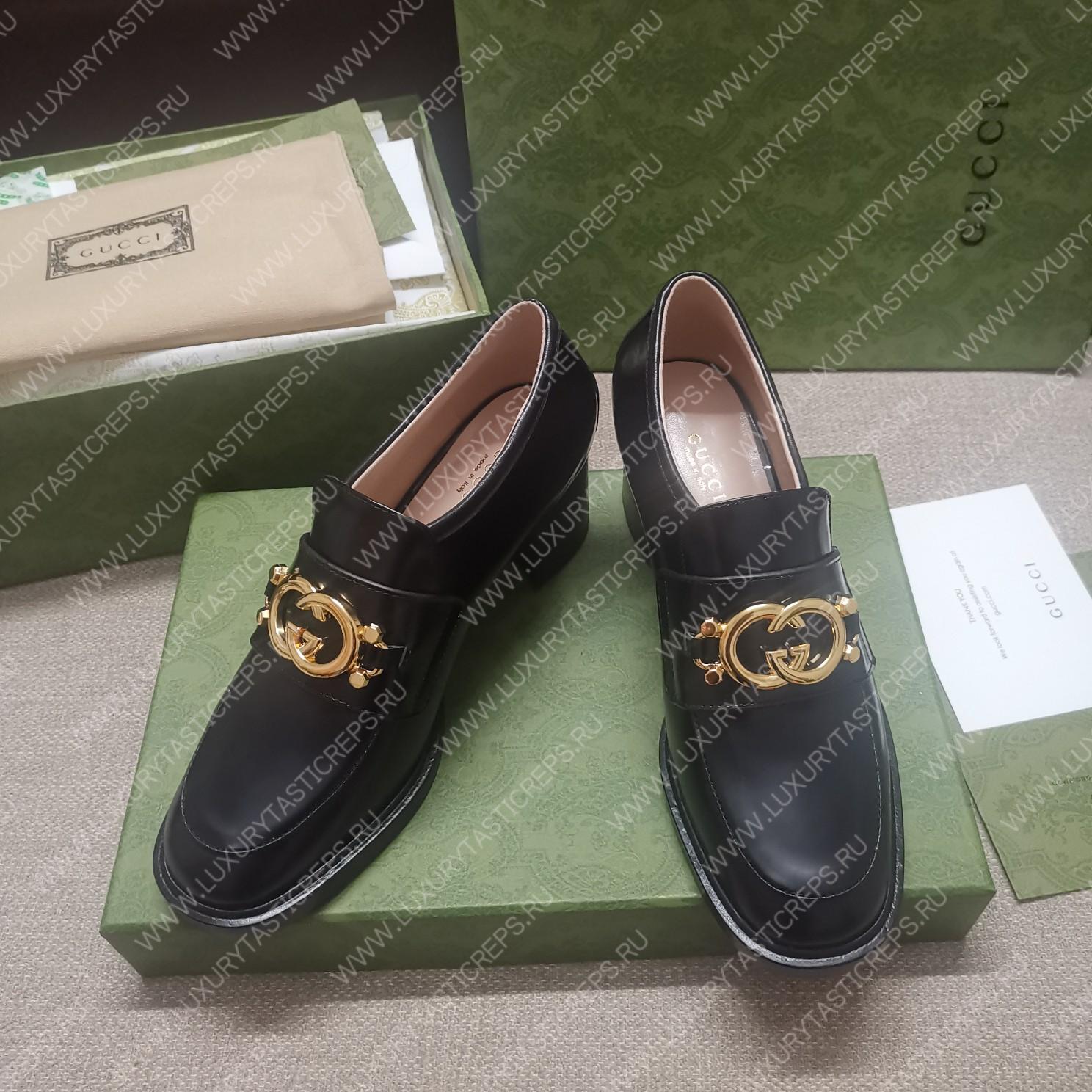 G*u*i loafer with interlocking g black 719846