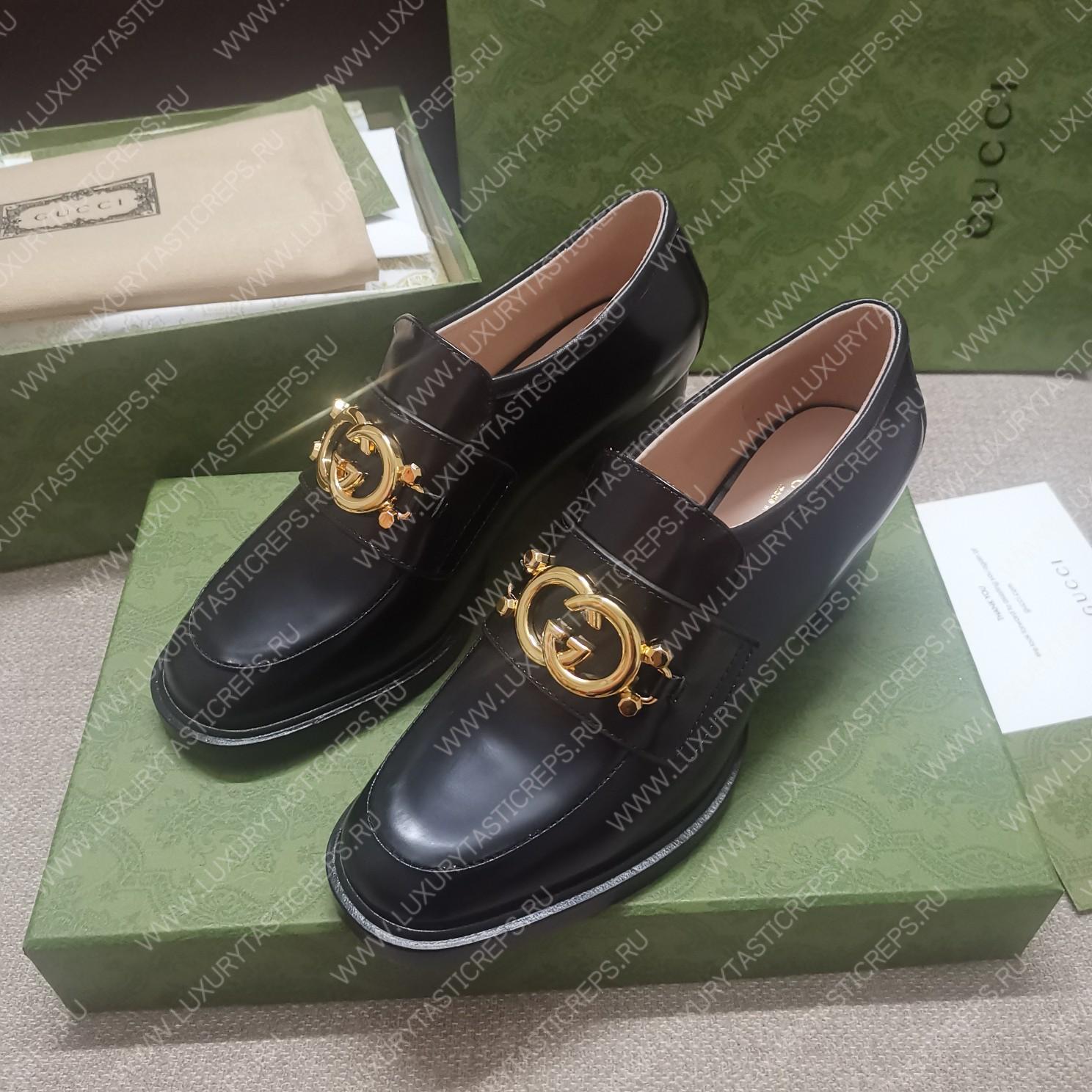 G*u*i loafer with interlocking g black 719846