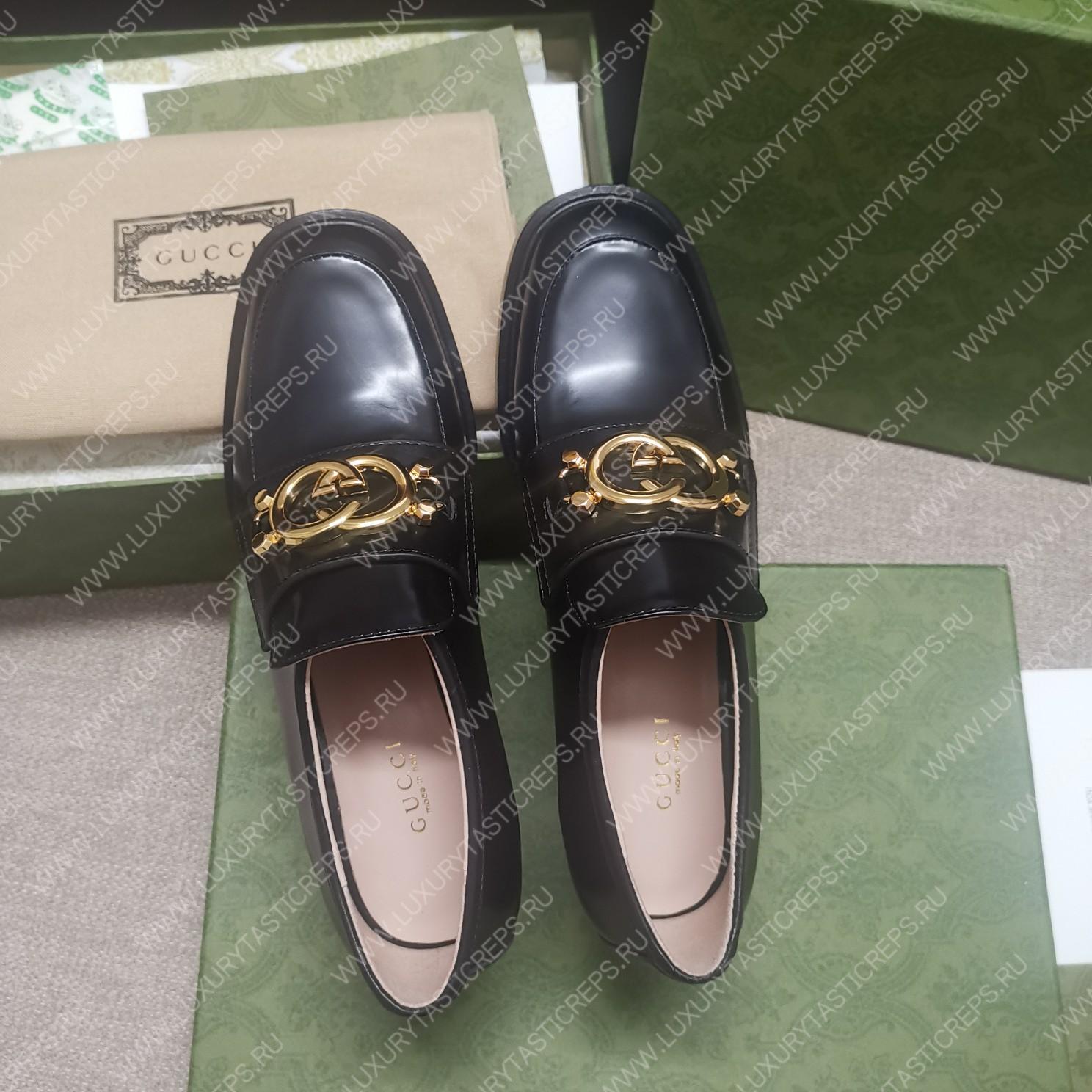 G*u*i loafer with interlocking g black 719846