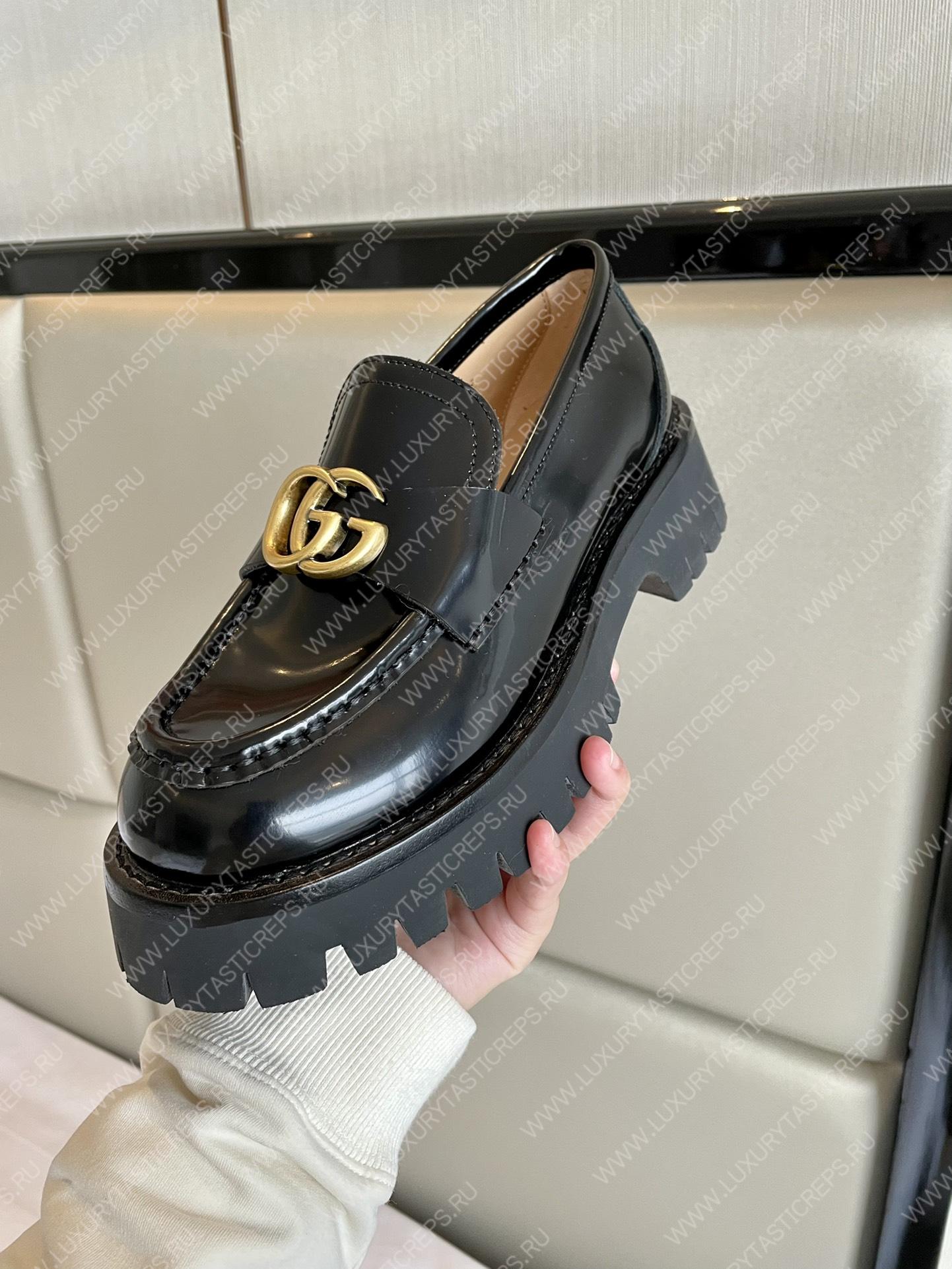 G*u*i loafer with interlocking g black 577236