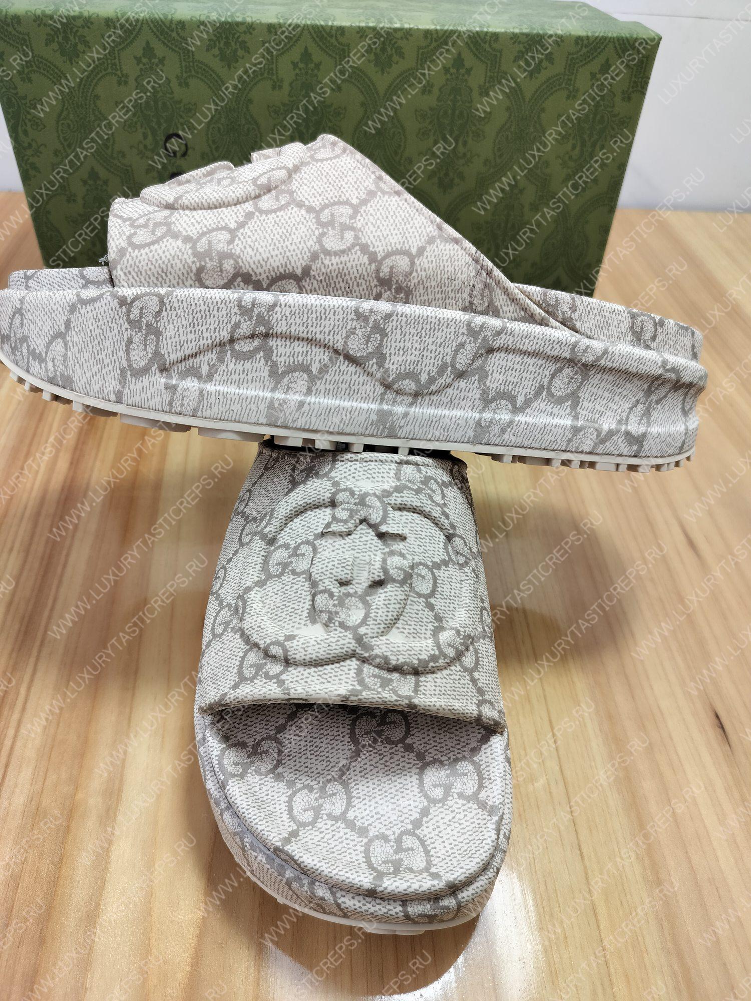 G*u*i interlocking g slide beige 725535