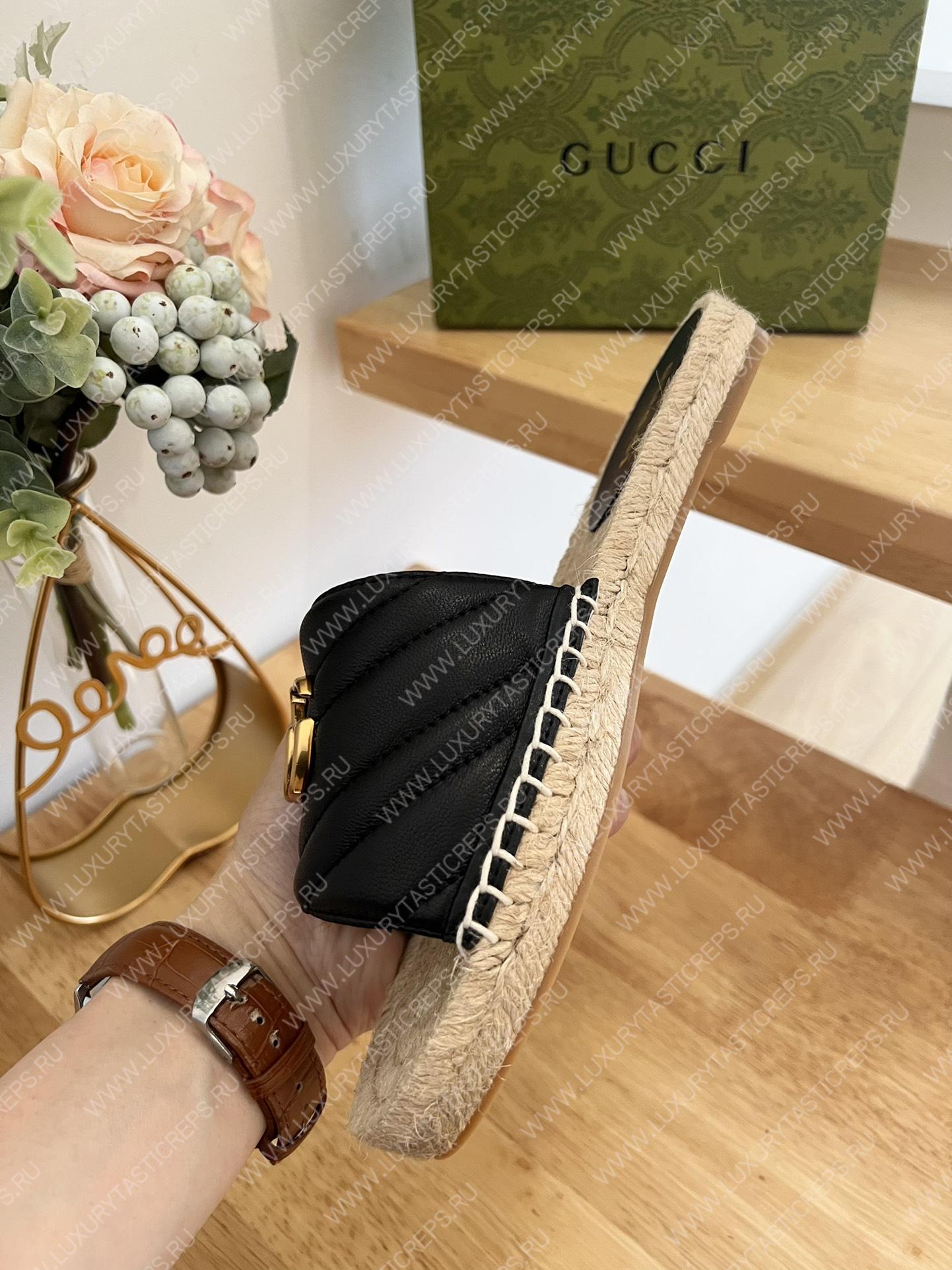 G*u*i pilar gg matelasse slide black 646169