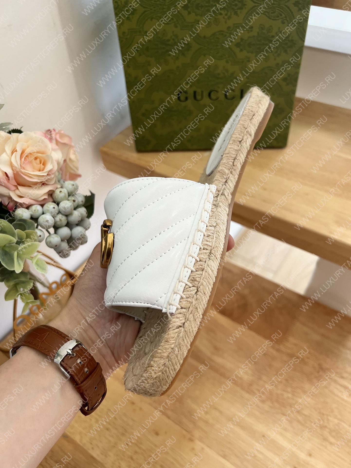 G*u*i pilar gg matelasse slide white 646169