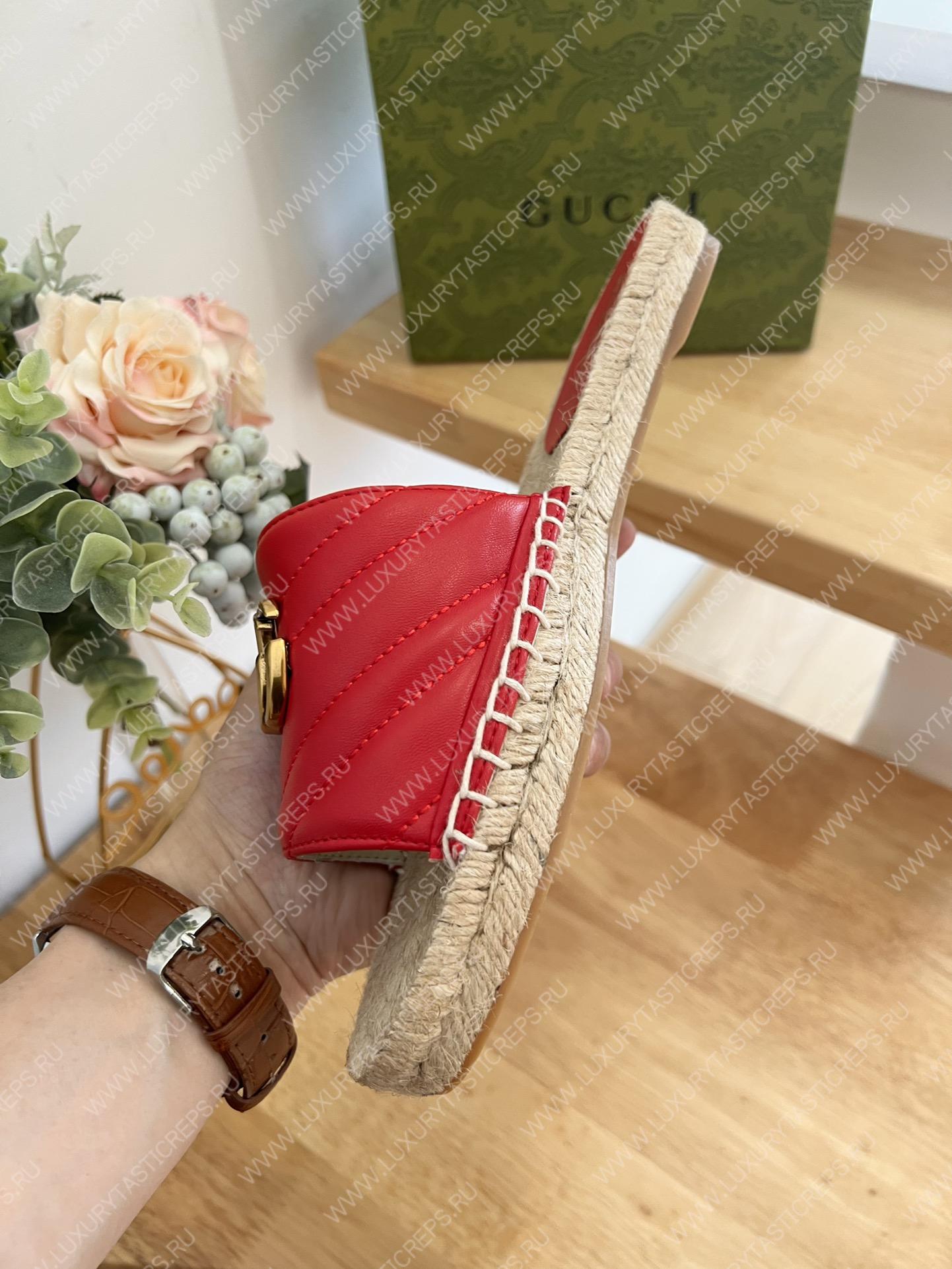 G*u*i pilar gg matelasse slide red 646169