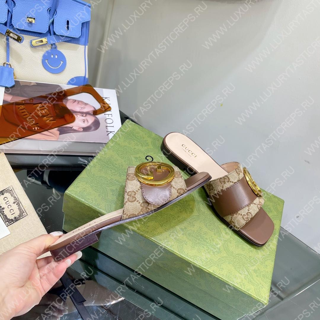 G*u*i double g slide brown 646169