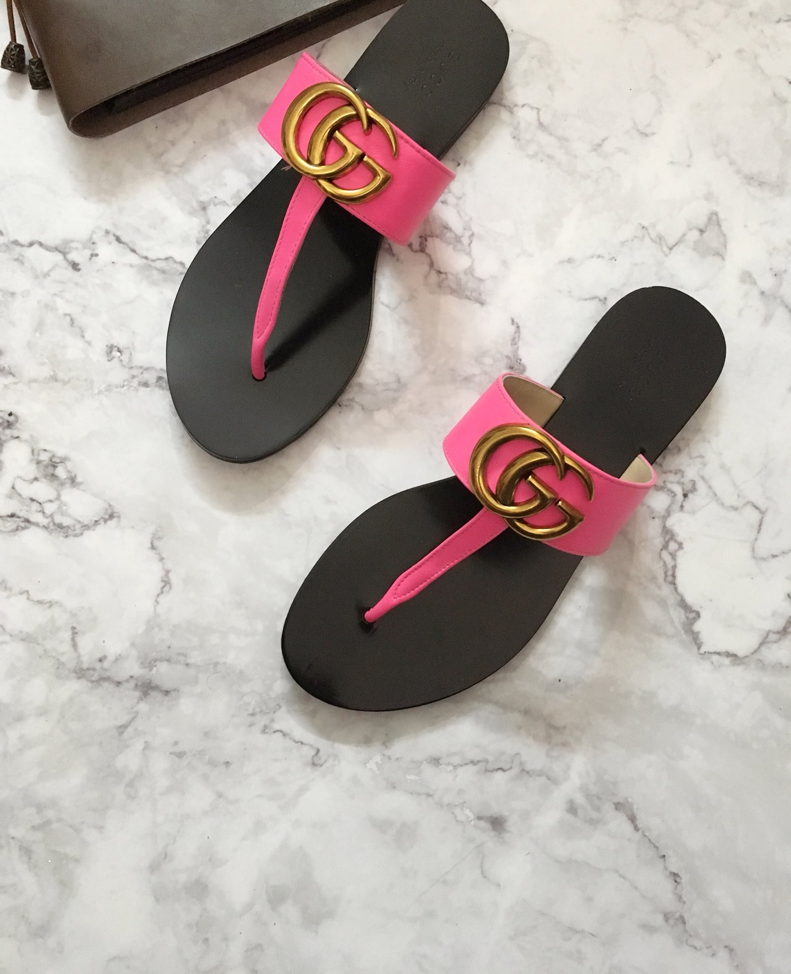 G*u*i marmont leather sandal pink 612138