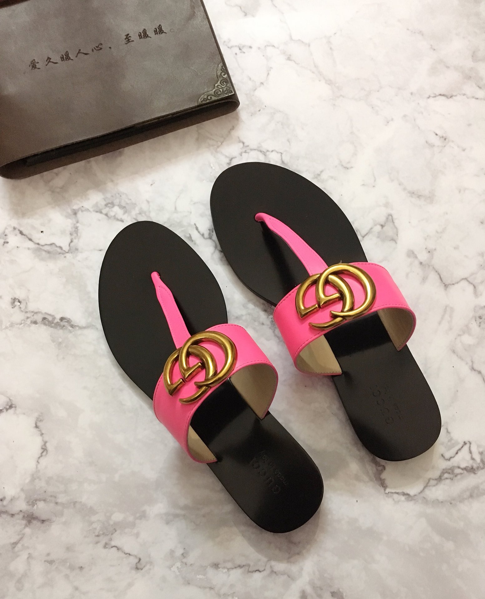 G*u*i marmont leather sandal pink 612138