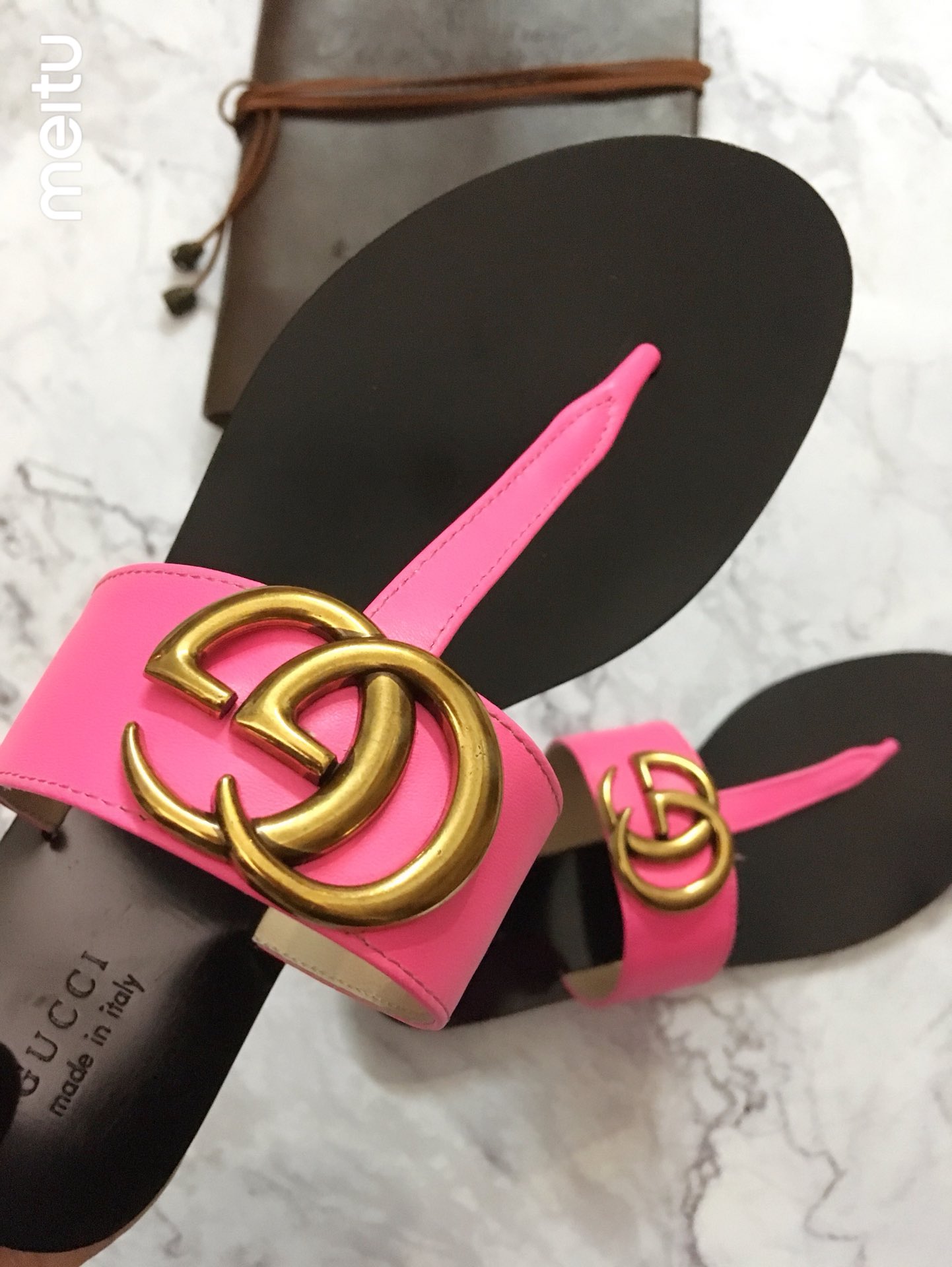 G*u*i marmont leather sandal pink 612138