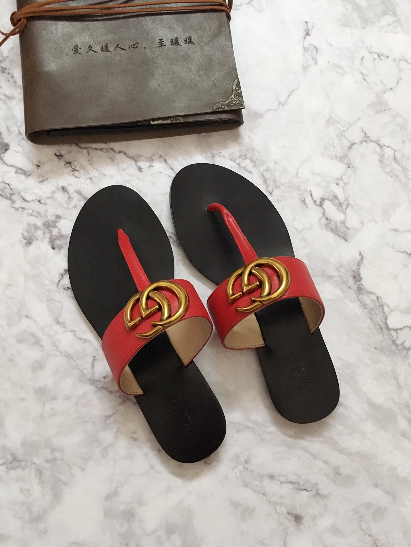 G*u*i marmont leather sandal red 612138