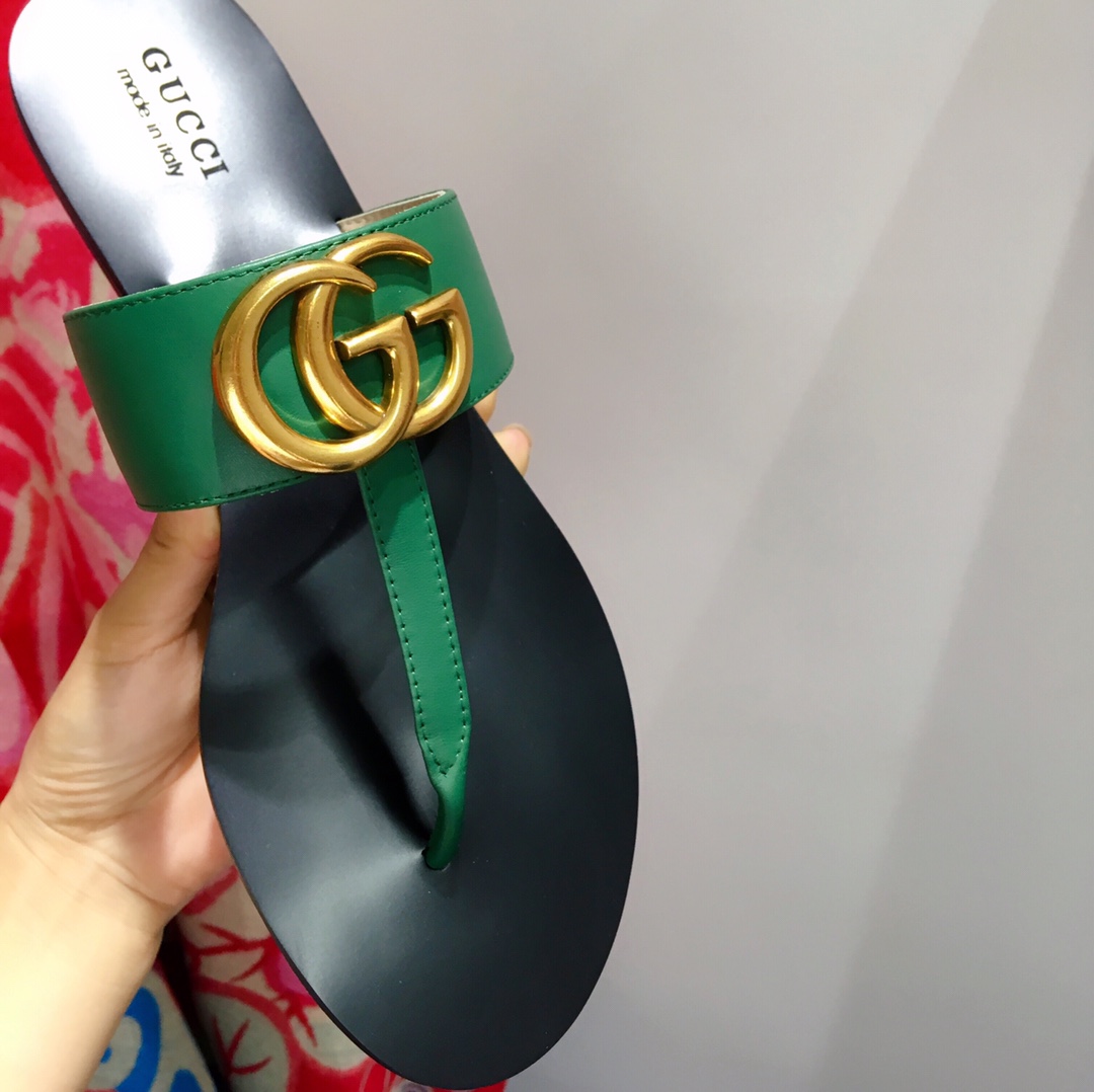 G*u*i marmont leather sandal green 612138