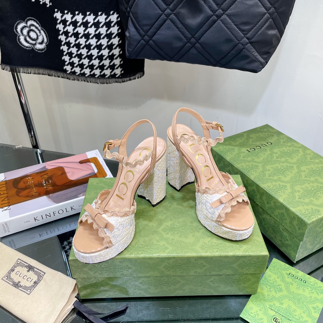 G*u*i sup*e platform sandals brown ‎730022