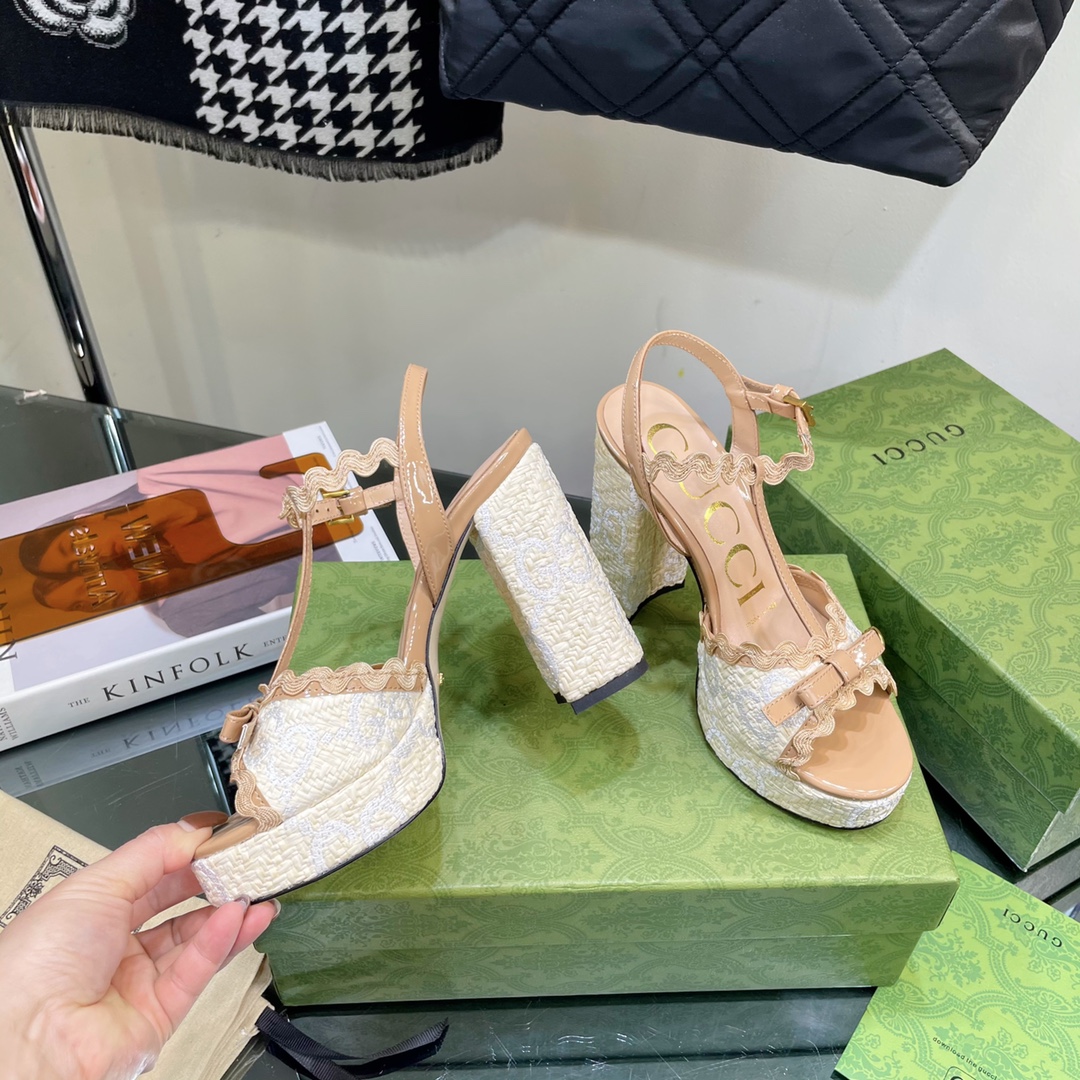 G*u*i sup*e platform sandals brown ‎730022