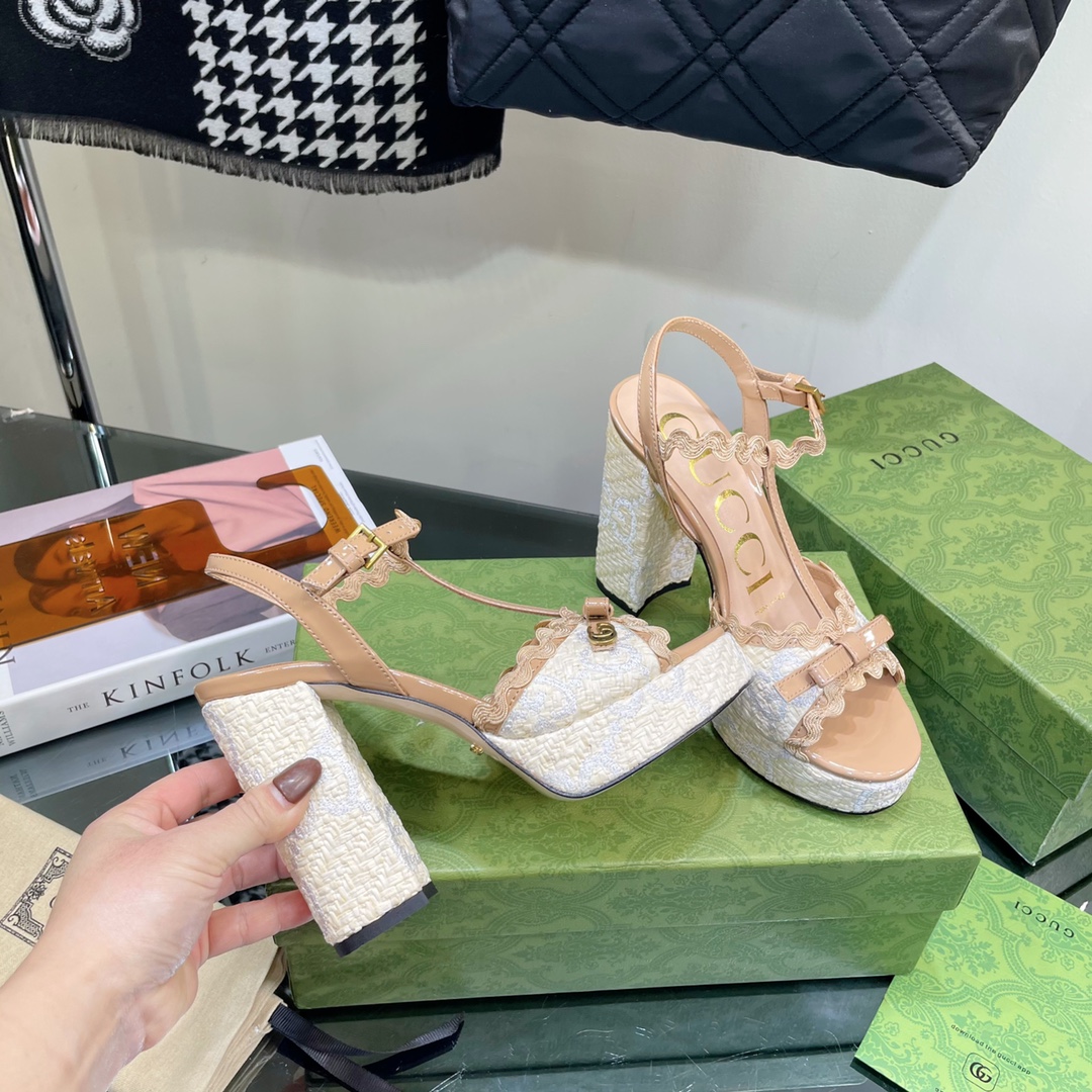 G*u*i sup*e platform sandals brown ‎730022