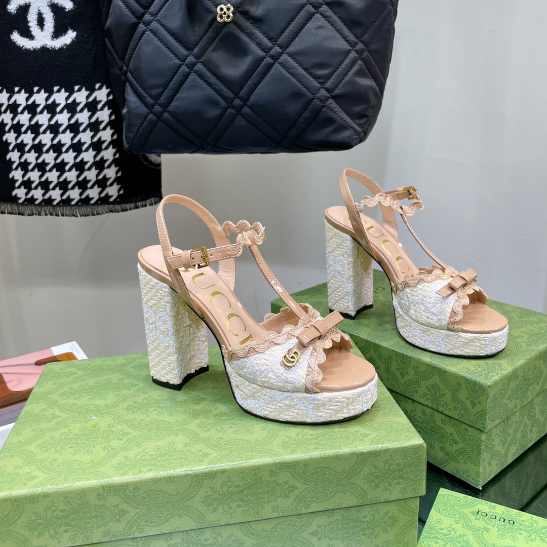 G*u*i sup*e platform sandals brown ‎730022