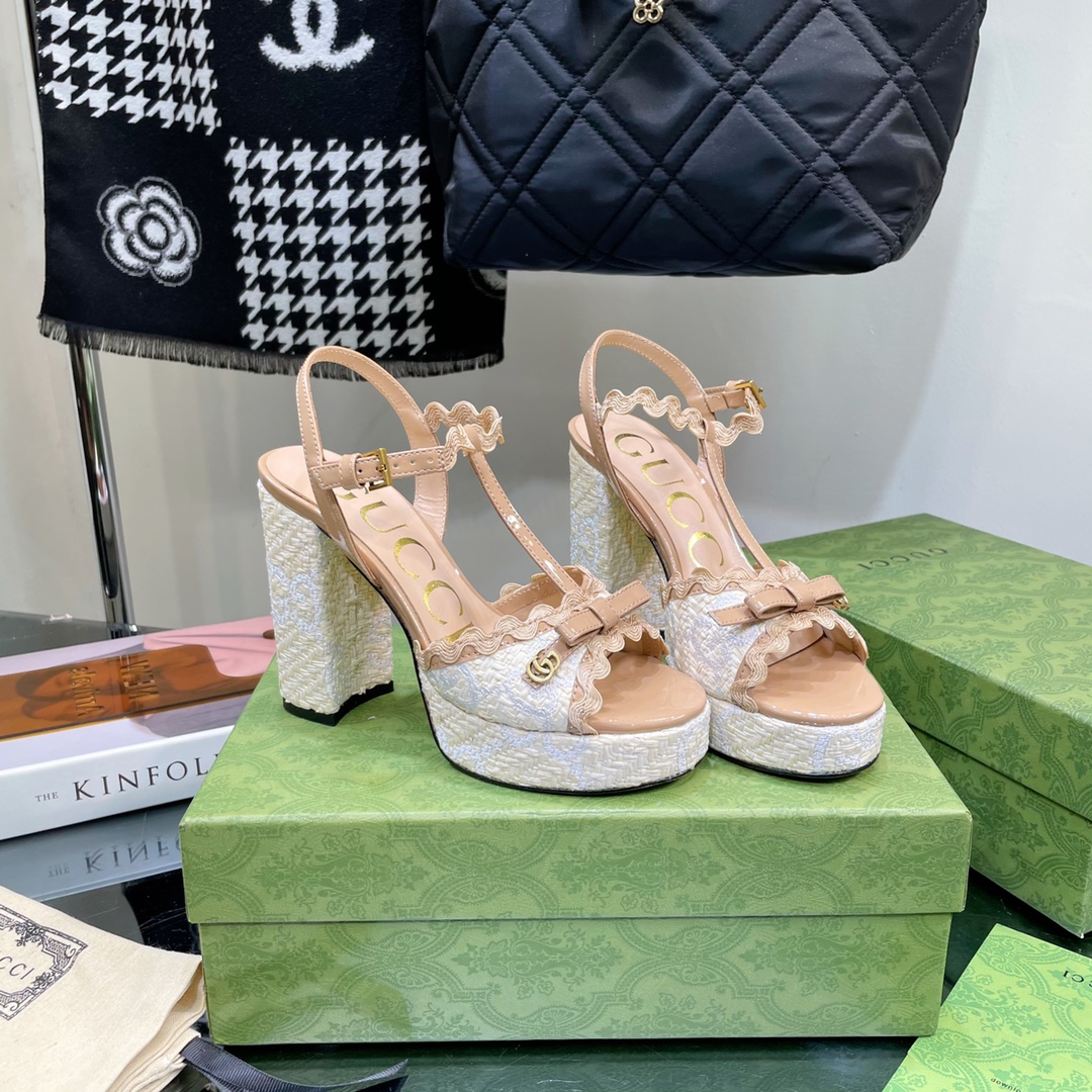 G*u*i sup*e platform sandals brown ‎730022