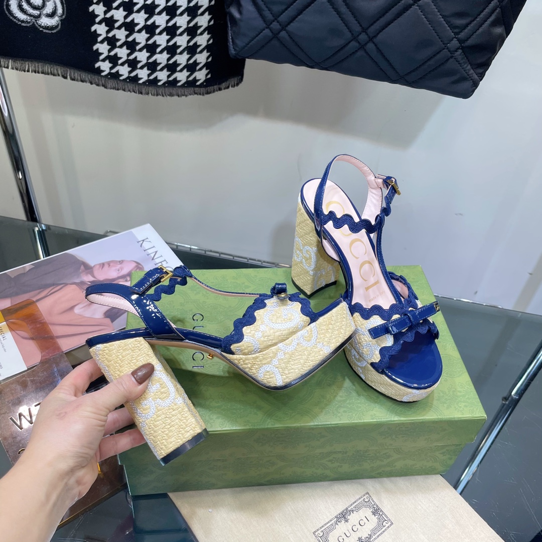 G*u*i sup*e platform sandals blue 730022