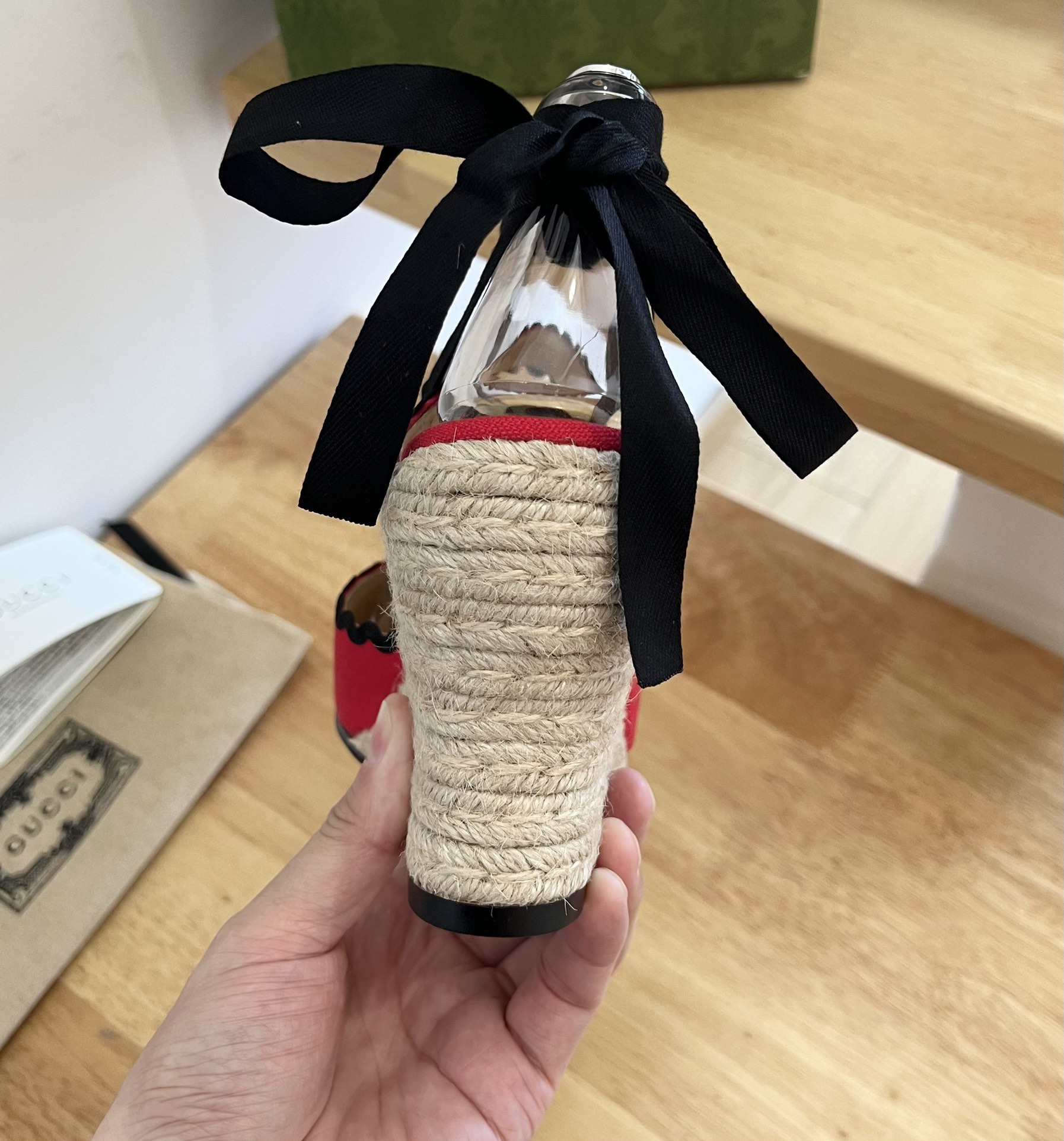 G*u*i women’s espadrille with ribbon tie multicolour 725834