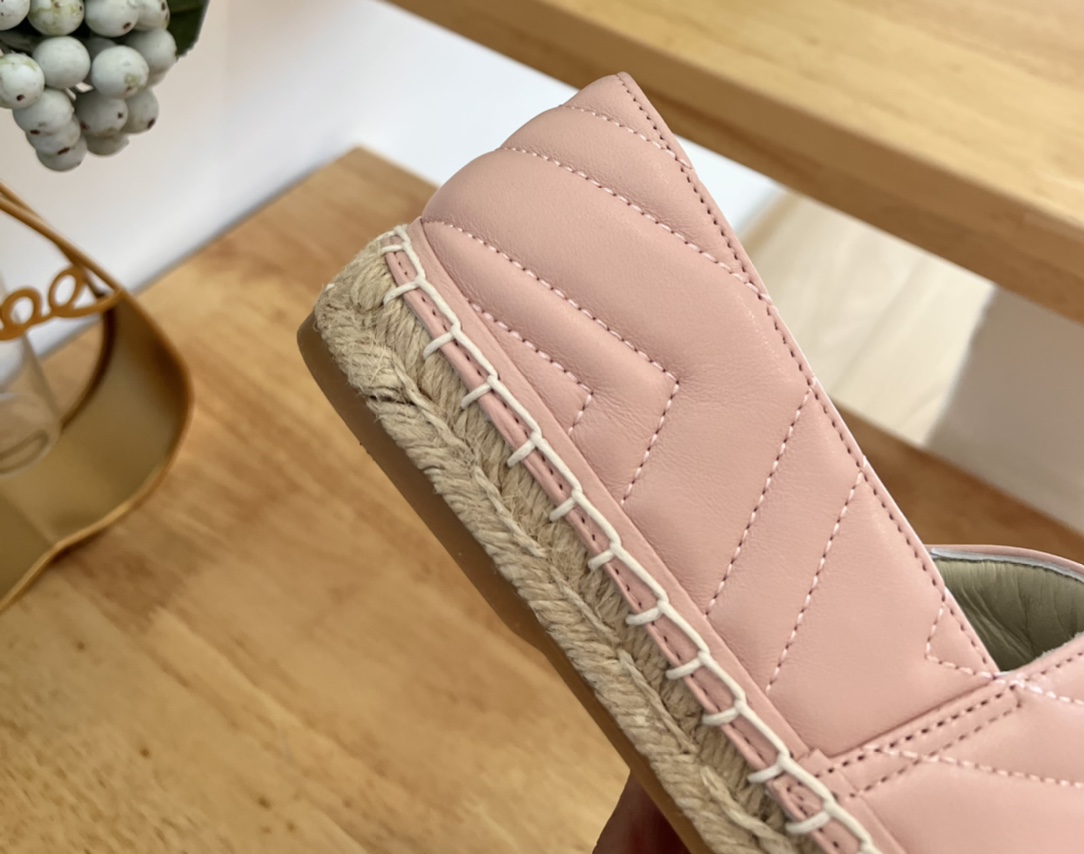 G*u*i leather espadrille with double g pink 551890